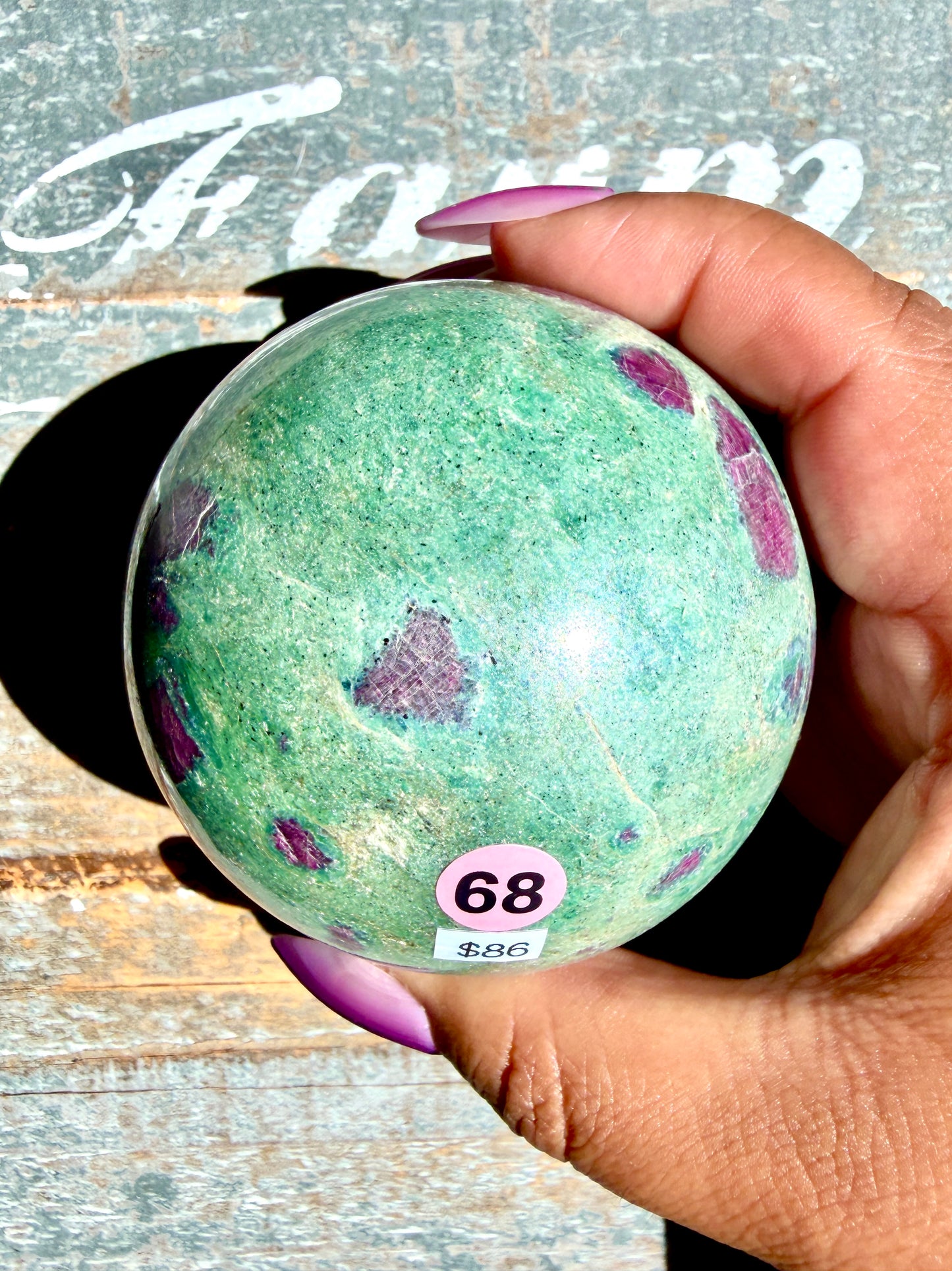 Gorgeous Ruby in Fuchsite Sphere | India | Opt 68