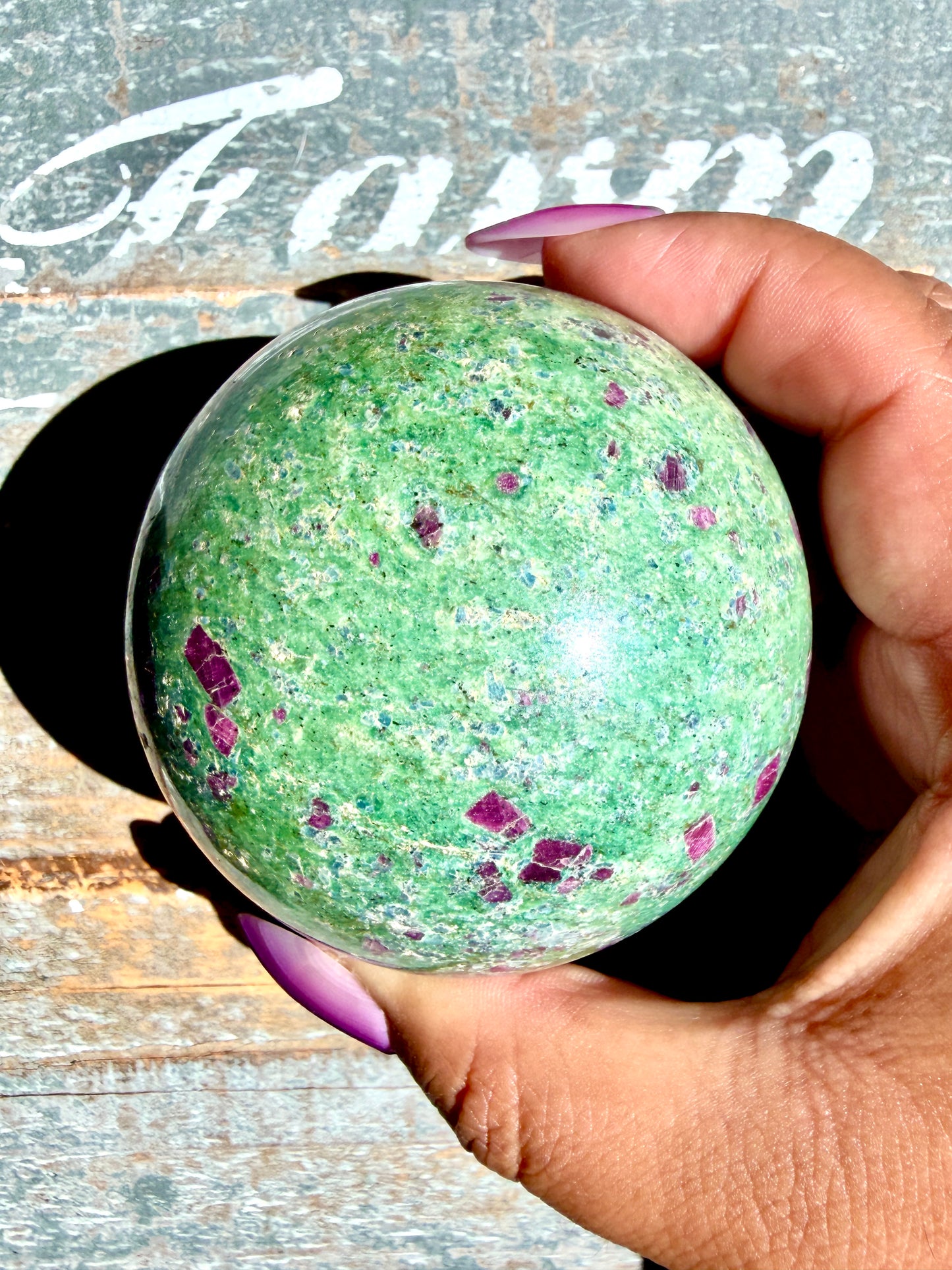 Gorgeous Ruby in Fuchsite Sphere | India | Opt 72