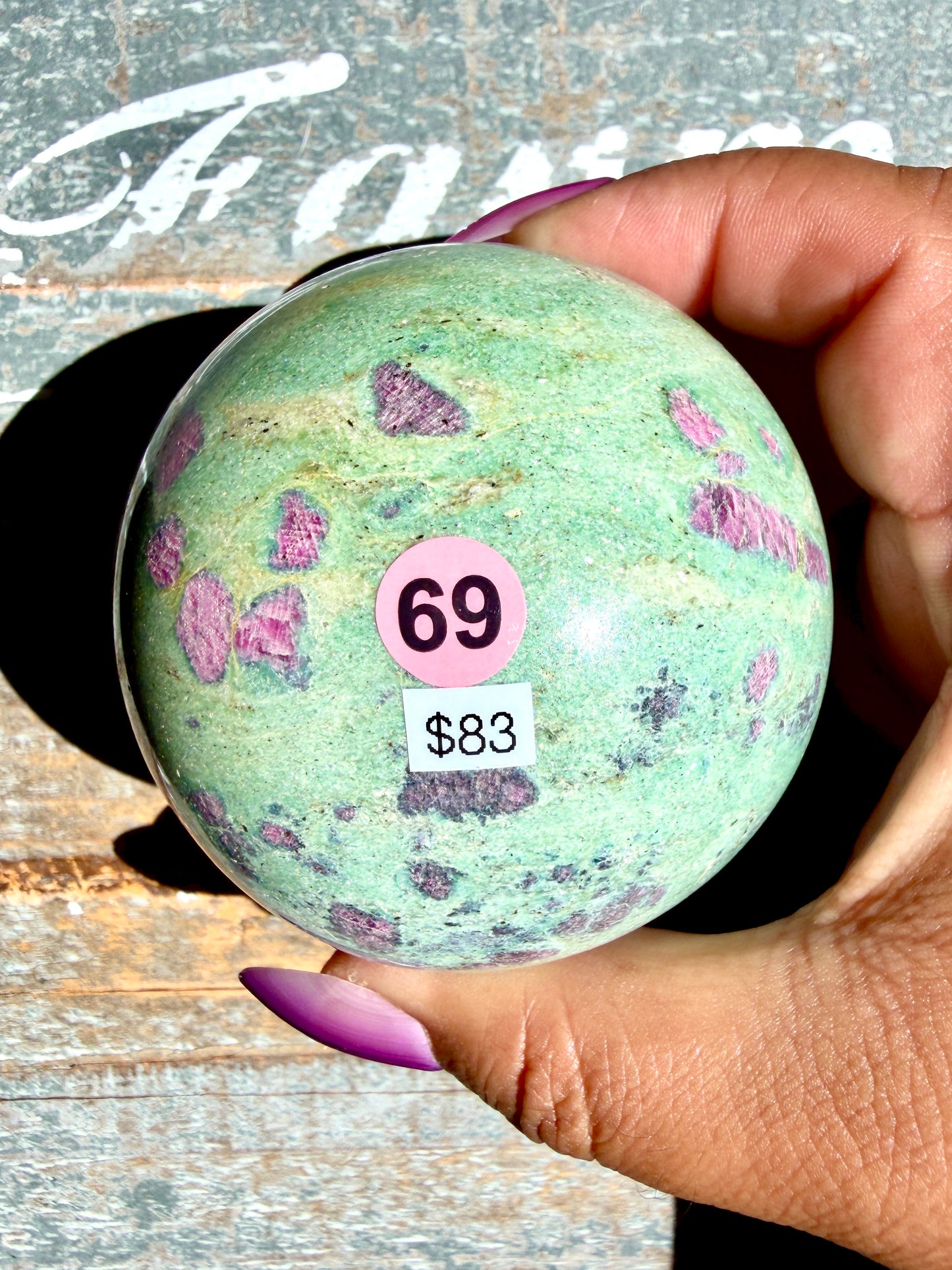 Gorgeous Ruby in Fuchsite Sphere | India | Opt 69