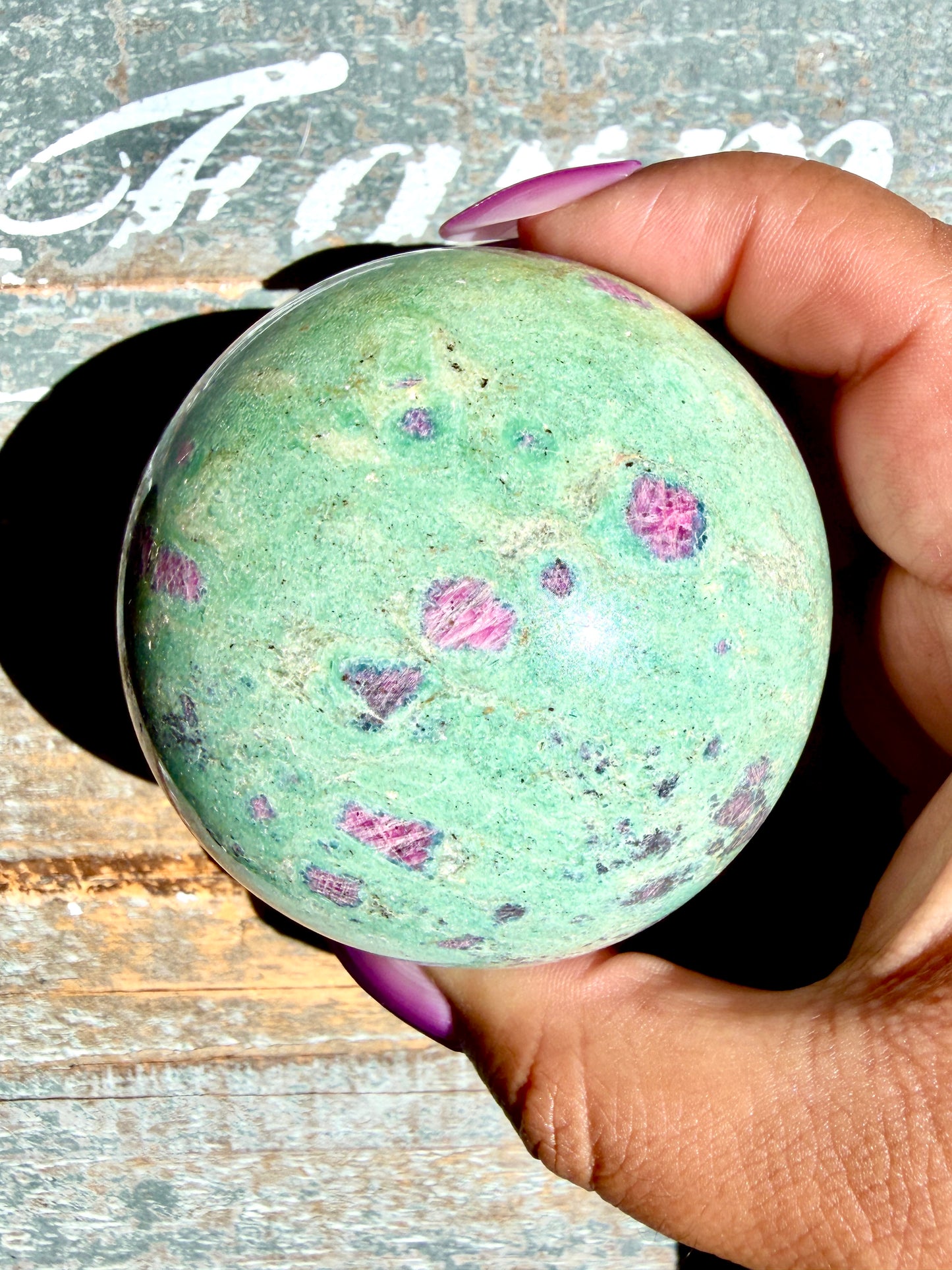 Gorgeous Ruby in Fuchsite Sphere | India | Opt 69