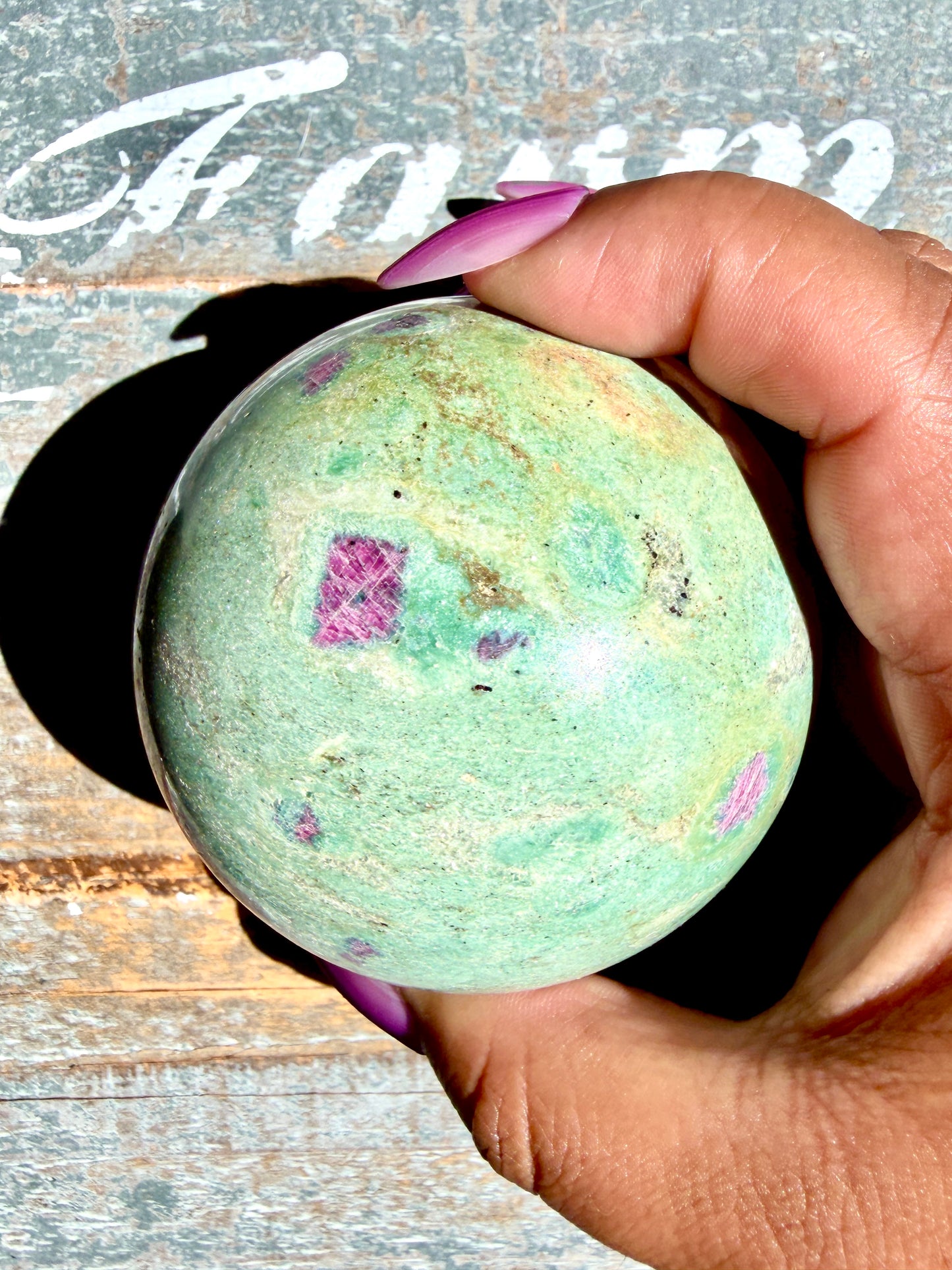 Gorgeous Ruby in Fuchsite Sphere | India | Opt 69