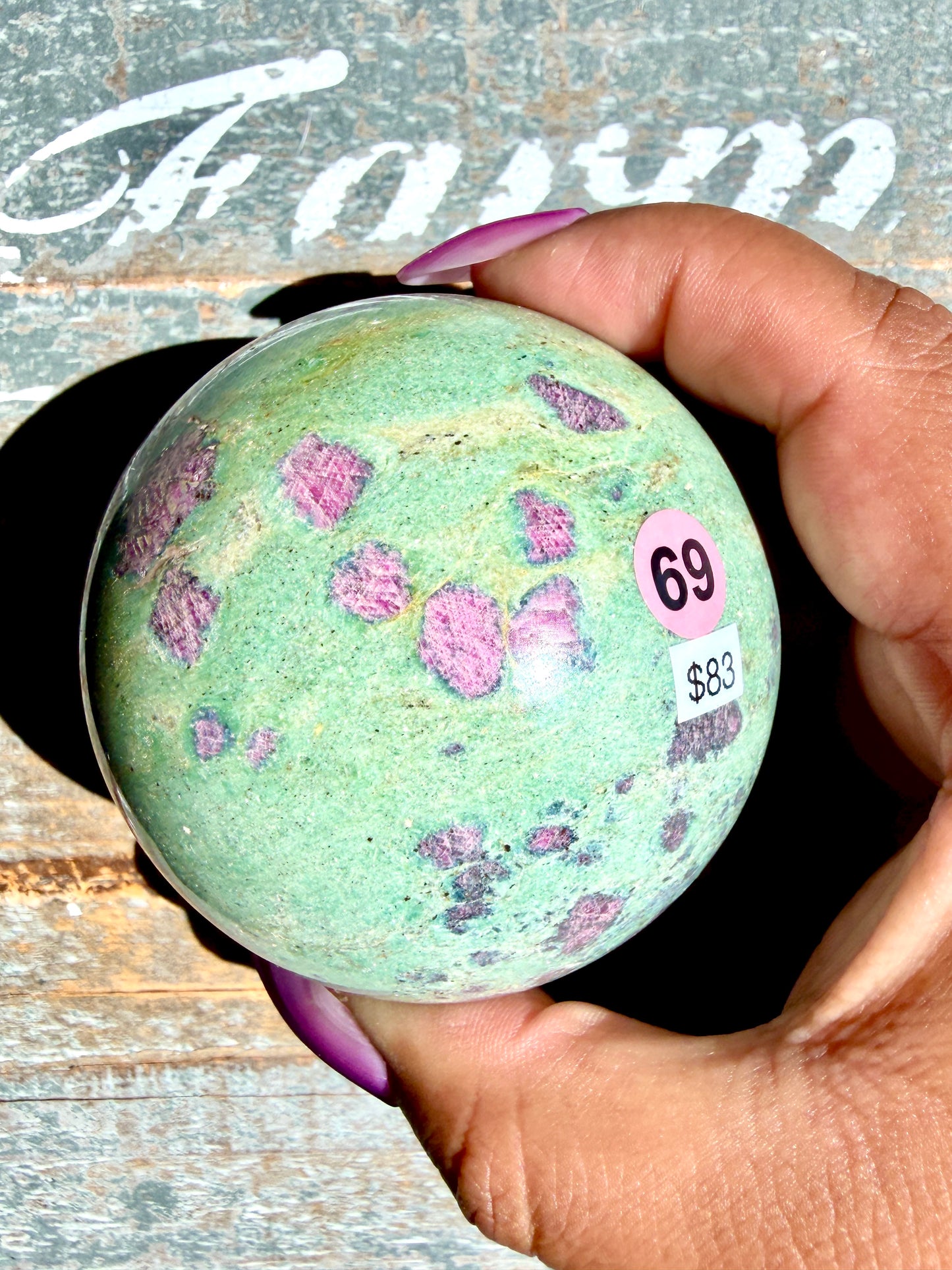 Gorgeous Ruby in Fuchsite Sphere | India | Opt 69