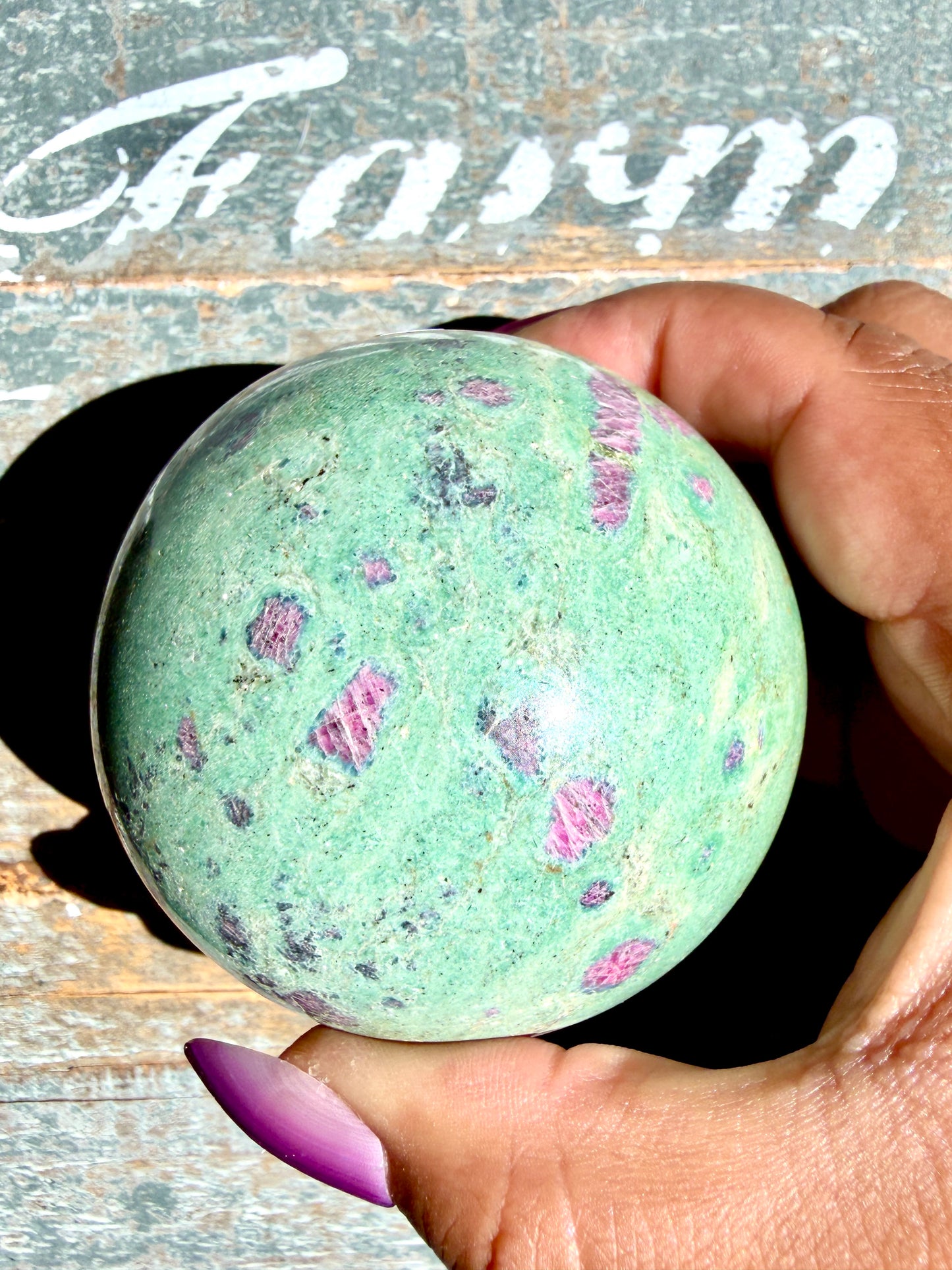 Gorgeous Ruby in Fuchsite Sphere | India | Opt 69