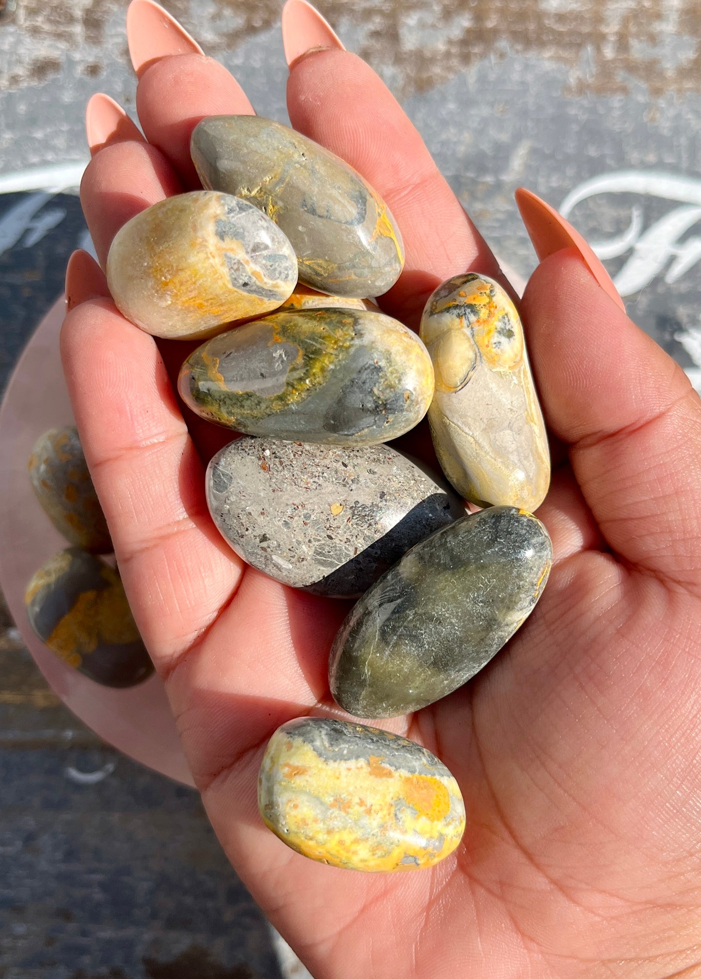 One (1) Gorgeous Bumblebee Jasper Tumble, intuitively chosen