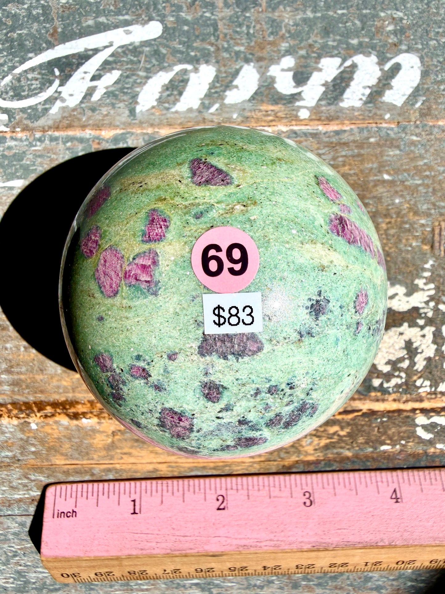Gorgeous Ruby in Fuchsite Sphere | India | Opt 69
