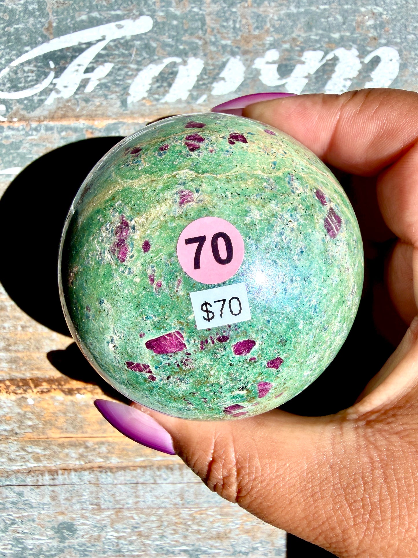Gorgeous Ruby in Fuchsite Sphere | India | Opt 70