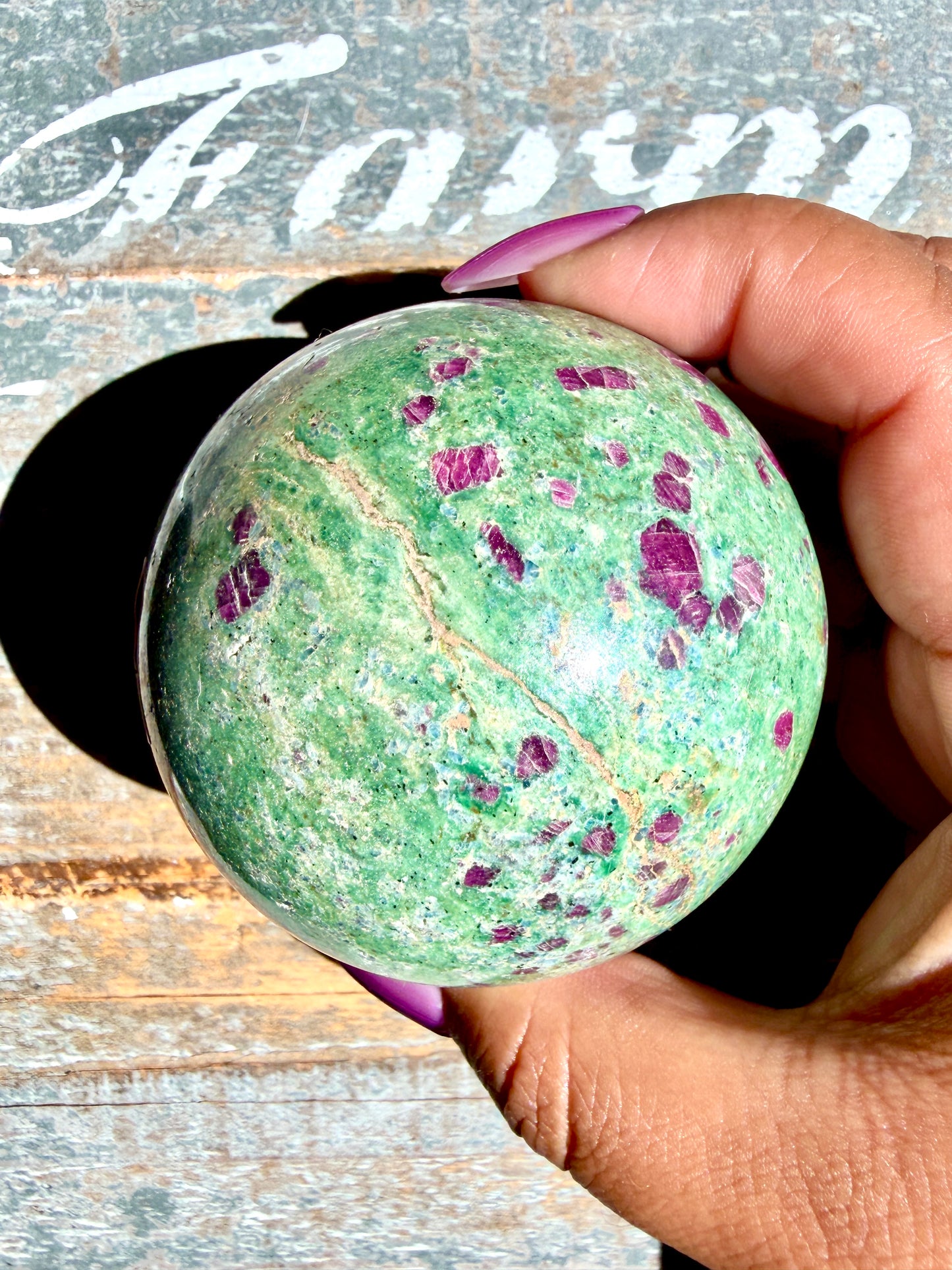 Gorgeous Ruby in Fuchsite Sphere | India | Opt 70