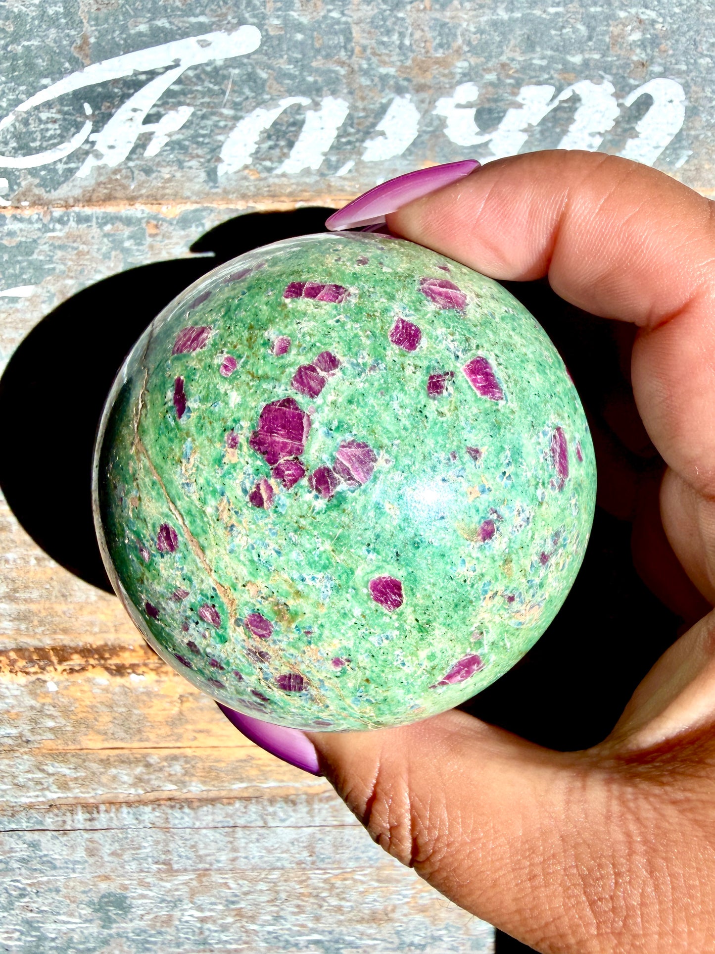 Gorgeous Ruby in Fuchsite Sphere | India | Opt 70