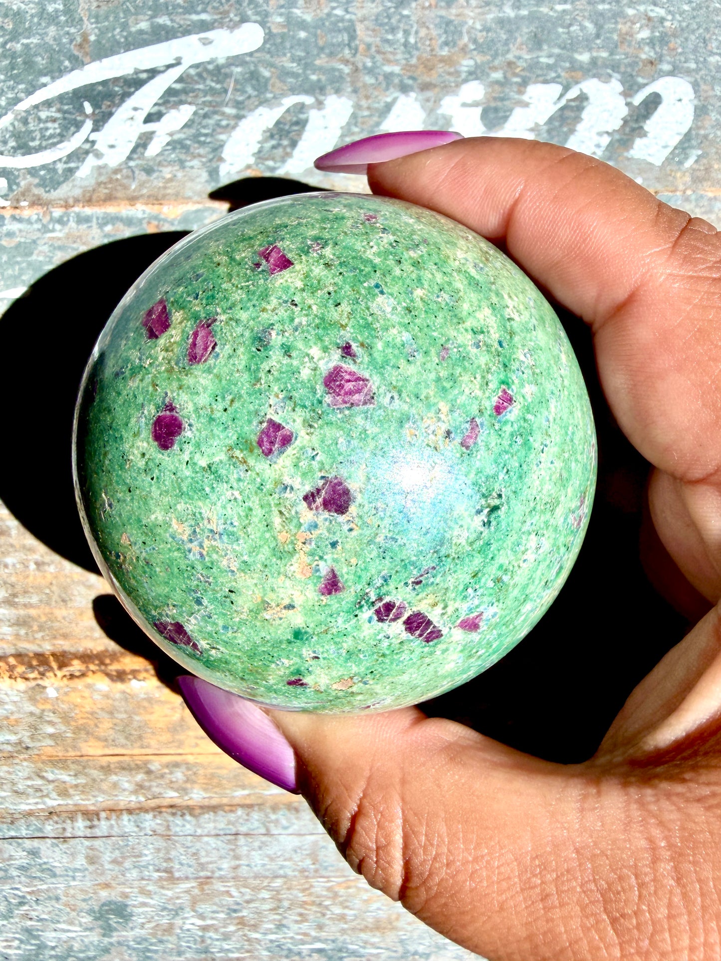 Gorgeous Ruby in Fuchsite Sphere | India | Opt 70