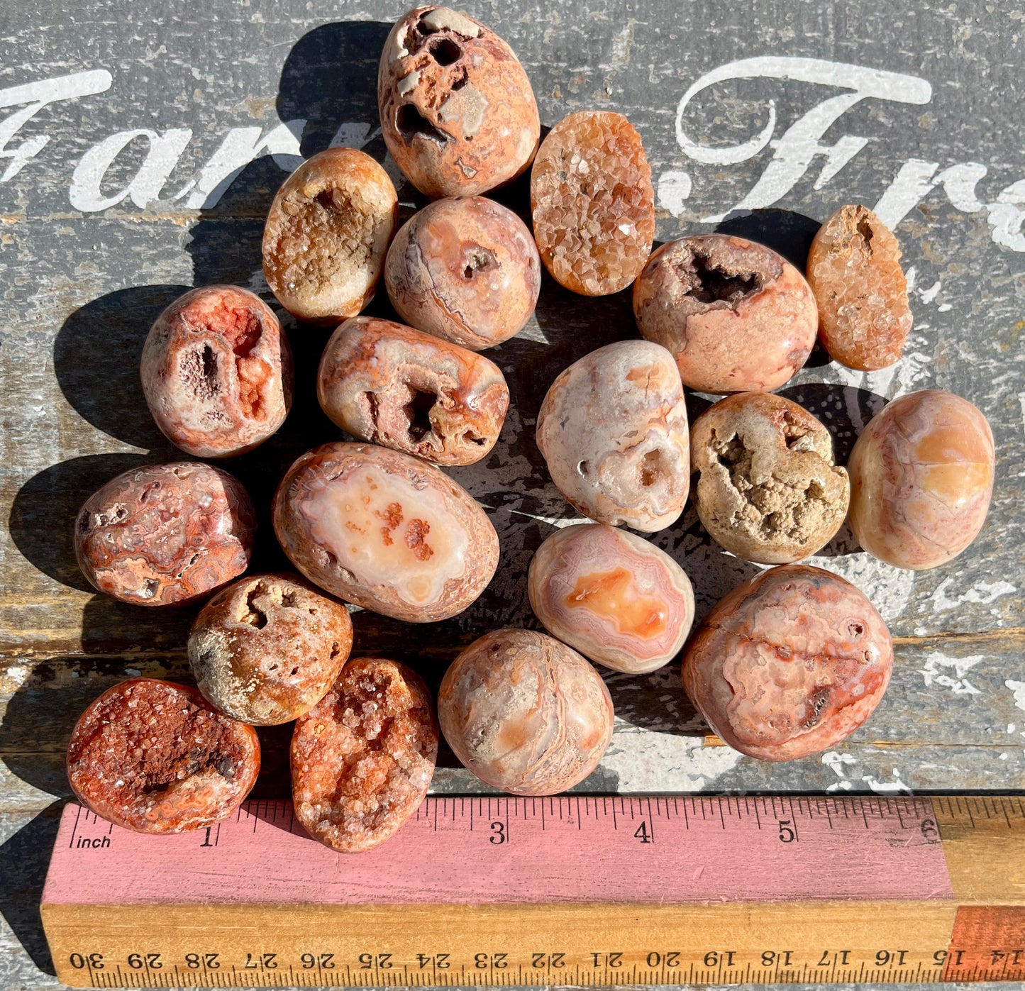 One (1) Gorgeous Pink Lace Agate Tumble, intuitively chosen