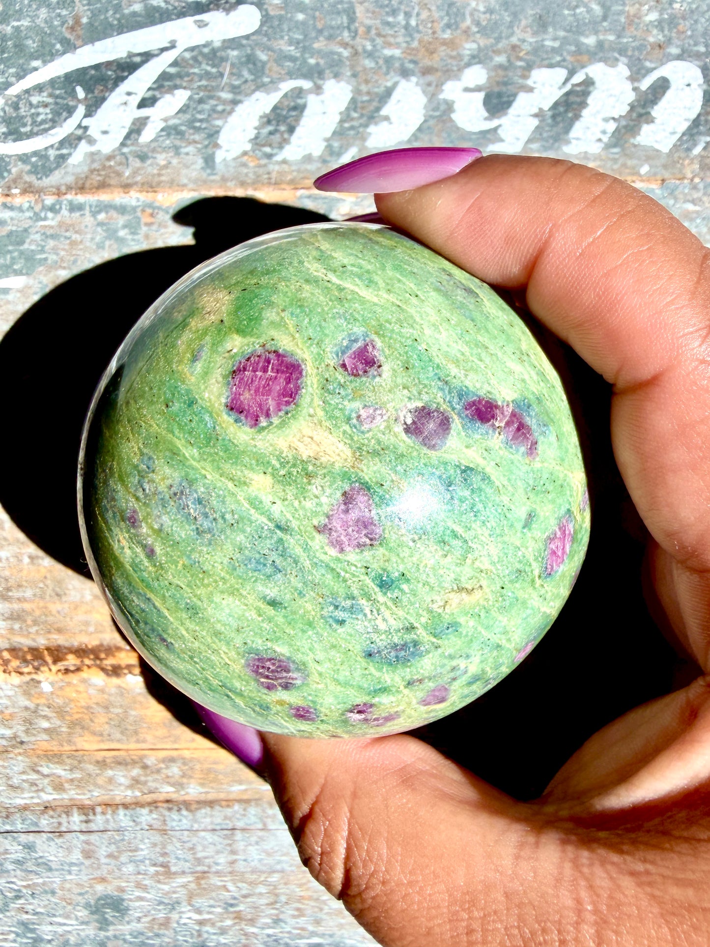 Gorgeous Ruby in Fuchsite Sphere | India | Opt 76