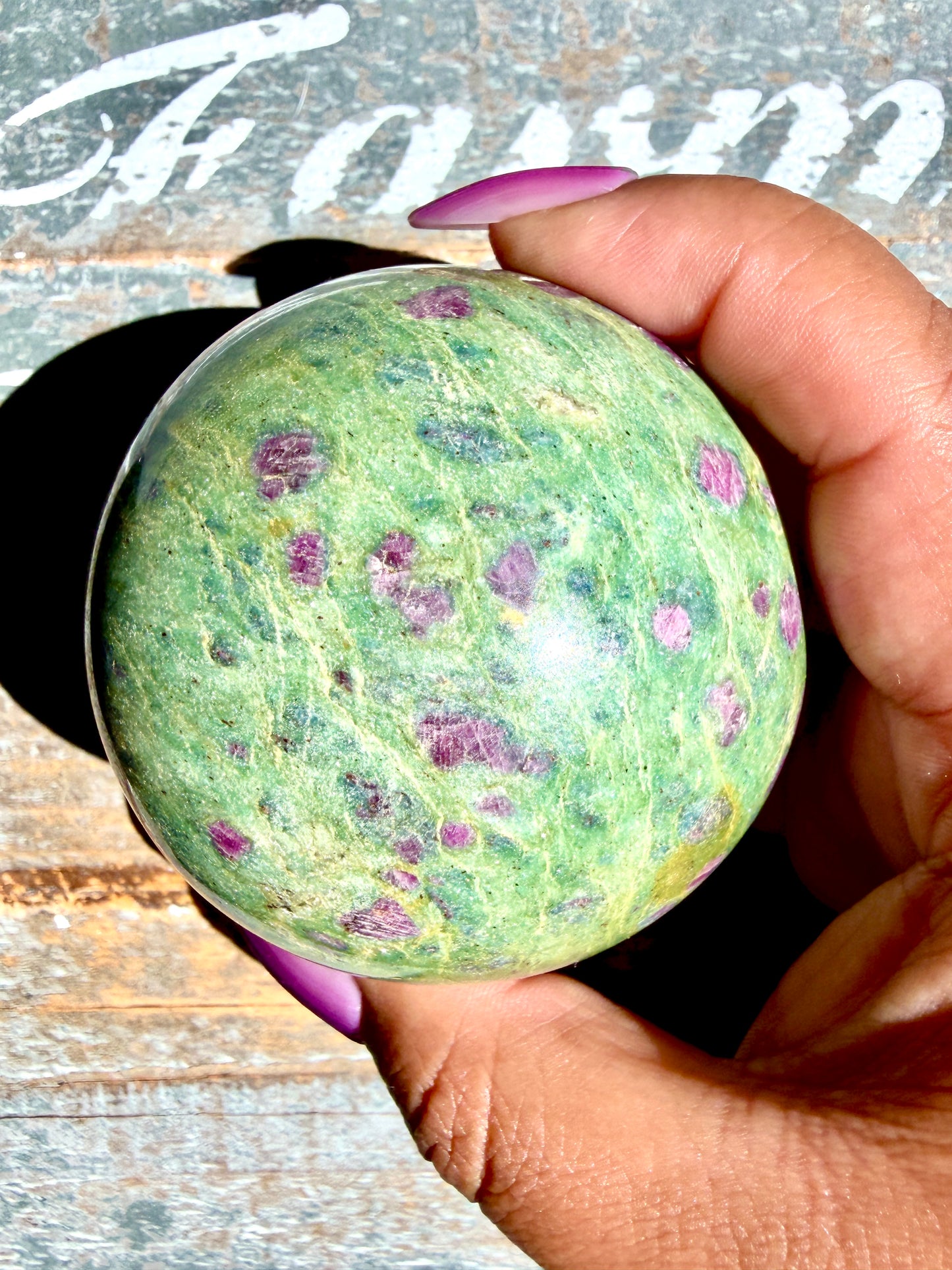 Gorgeous Ruby in Fuchsite Sphere | India | Opt 76