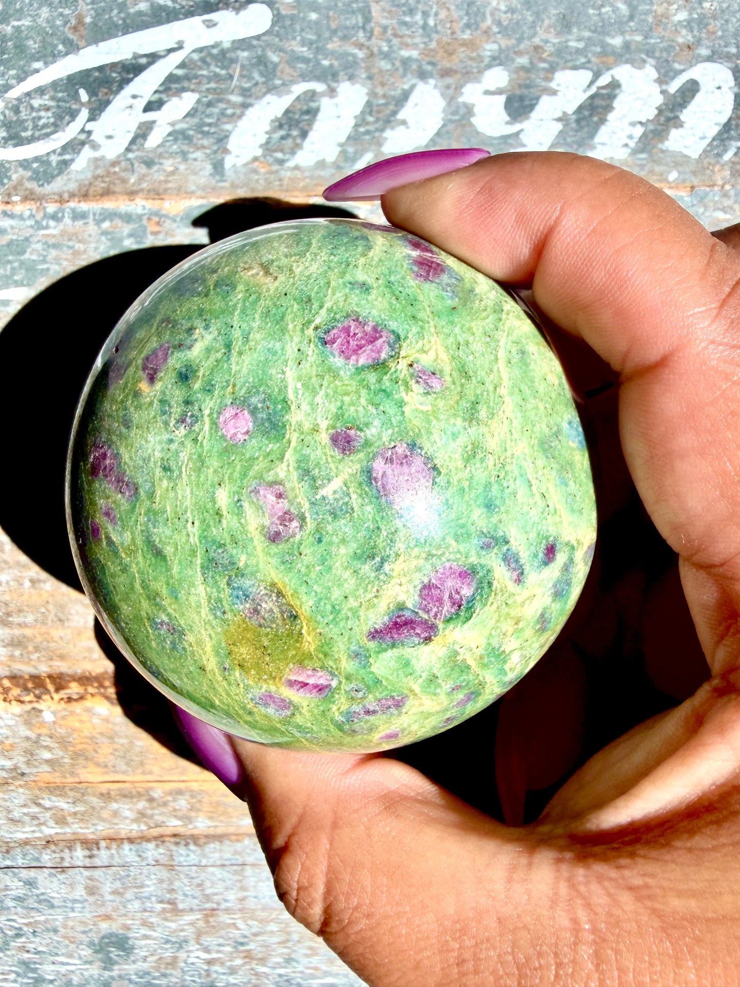 Gorgeous Ruby in Fuchsite Sphere | India | Opt 76