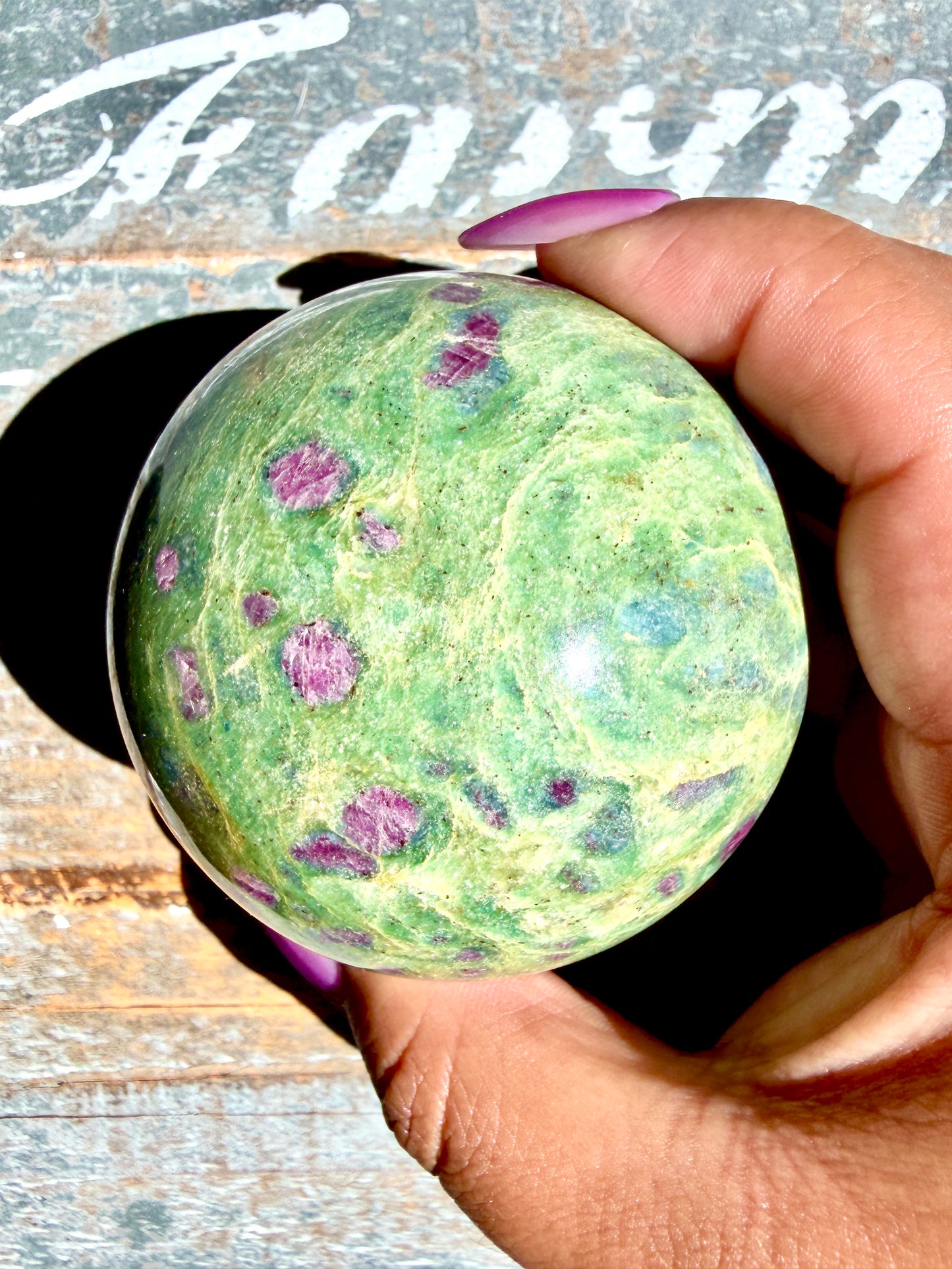 Gorgeous Ruby in Fuchsite Sphere | India | Opt 76