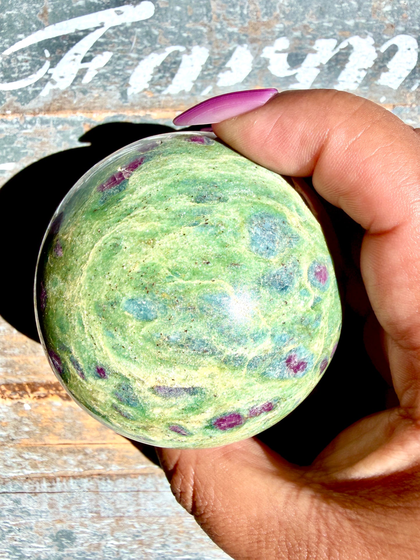Gorgeous Ruby in Fuchsite Sphere | India | Opt 76