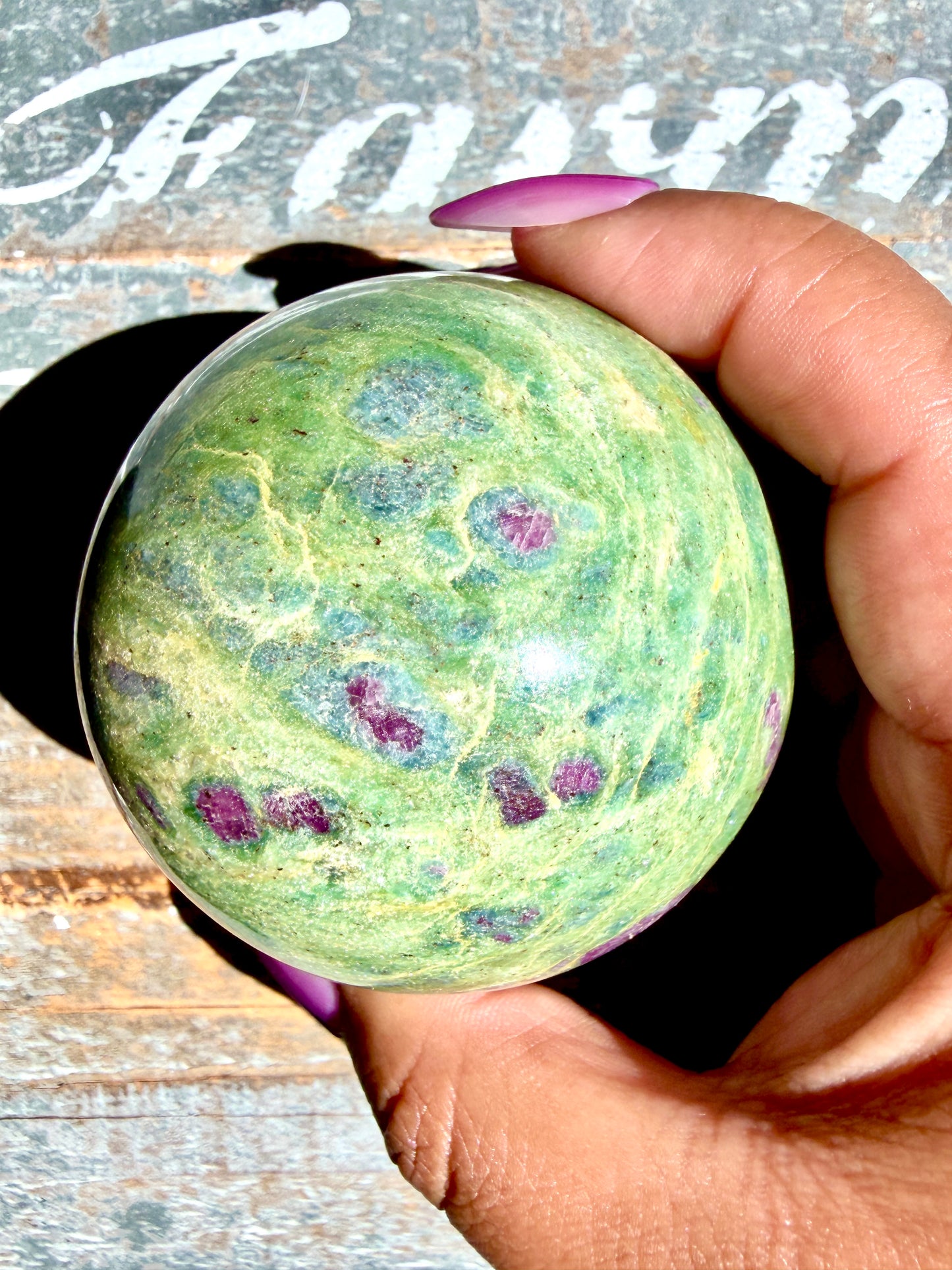 Gorgeous Ruby in Fuchsite Sphere | India | Opt 76