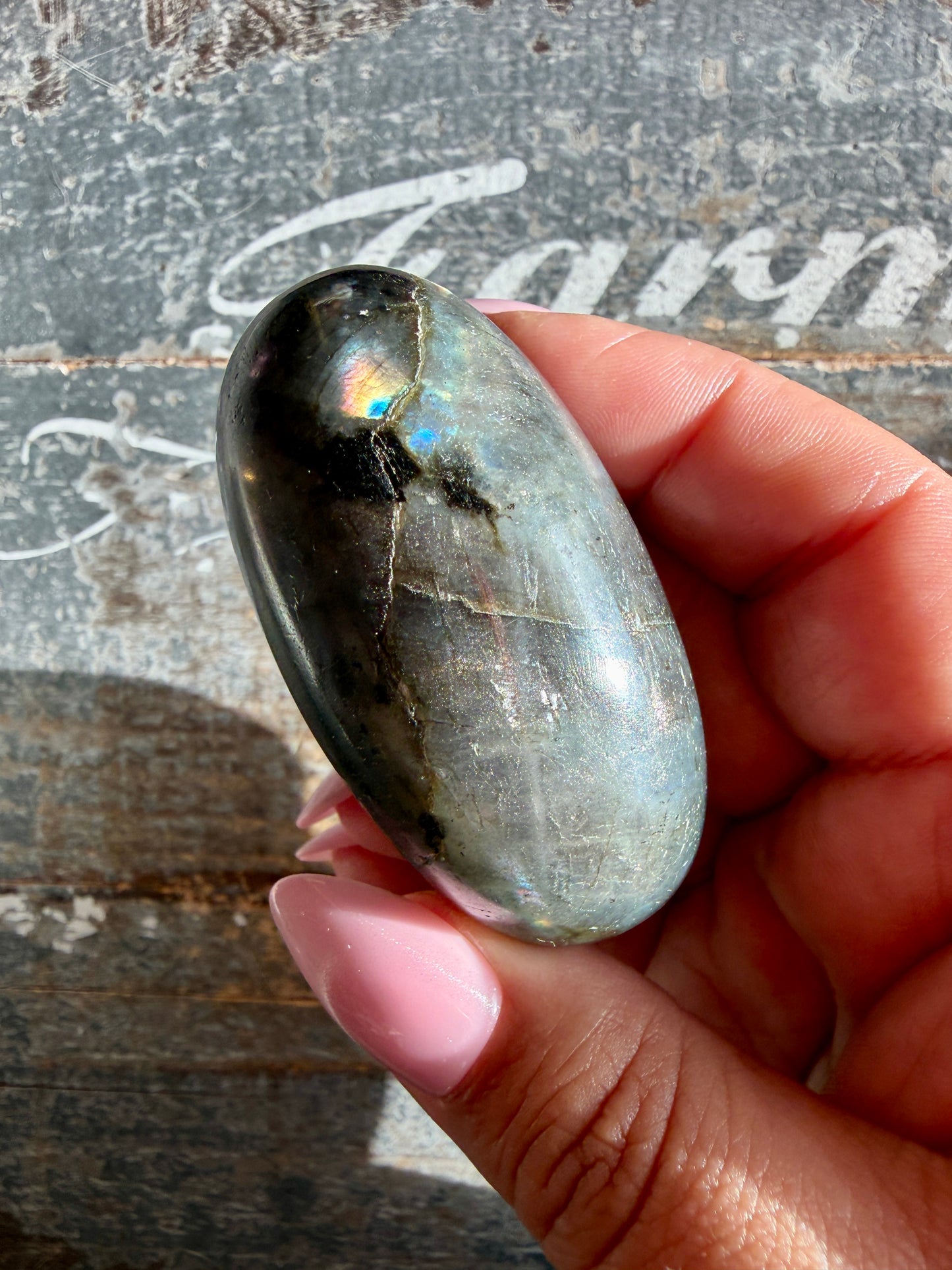 Gorgeous Flashy Labradorite Lingam | Madagascar | Opt J