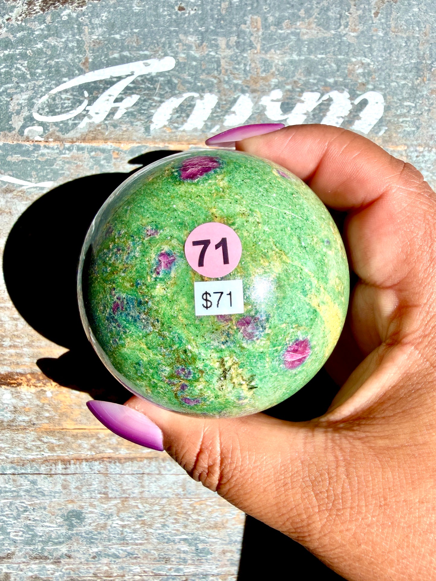 Gorgeous Ruby in Fuchsite Sphere | India | Opt 71