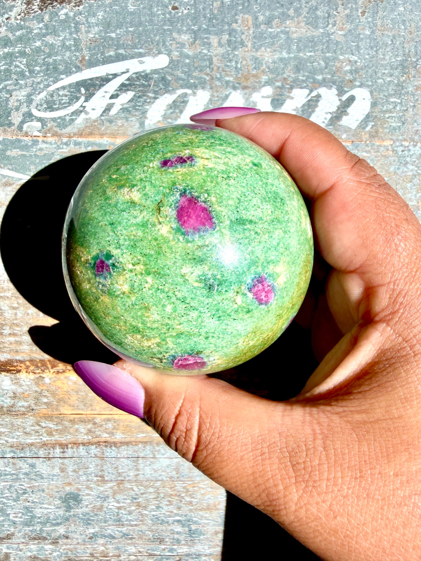 Gorgeous Ruby in Fuchsite Sphere | India | Opt 71