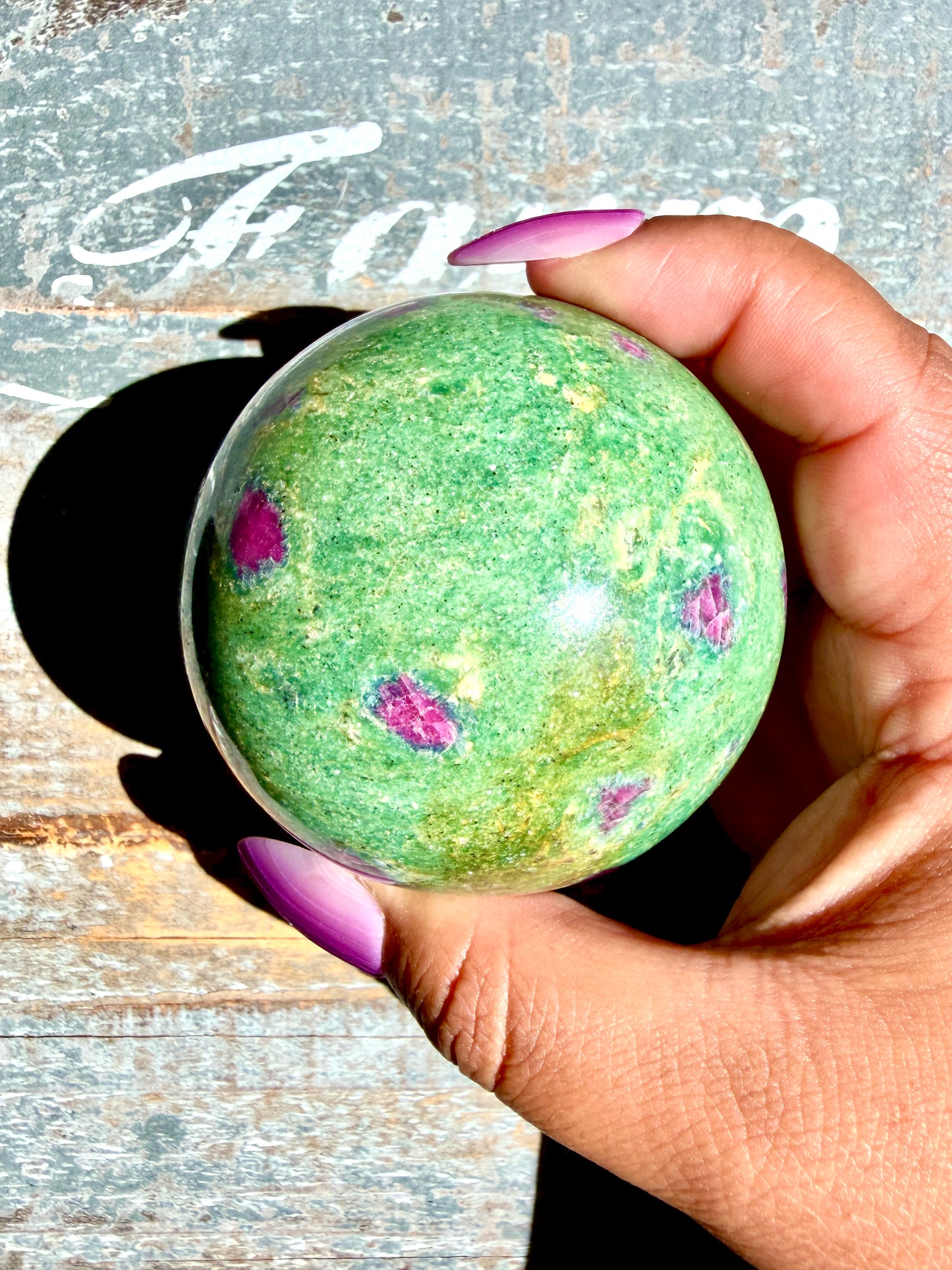 Gorgeous Ruby in Fuchsite Sphere | India | Opt 71