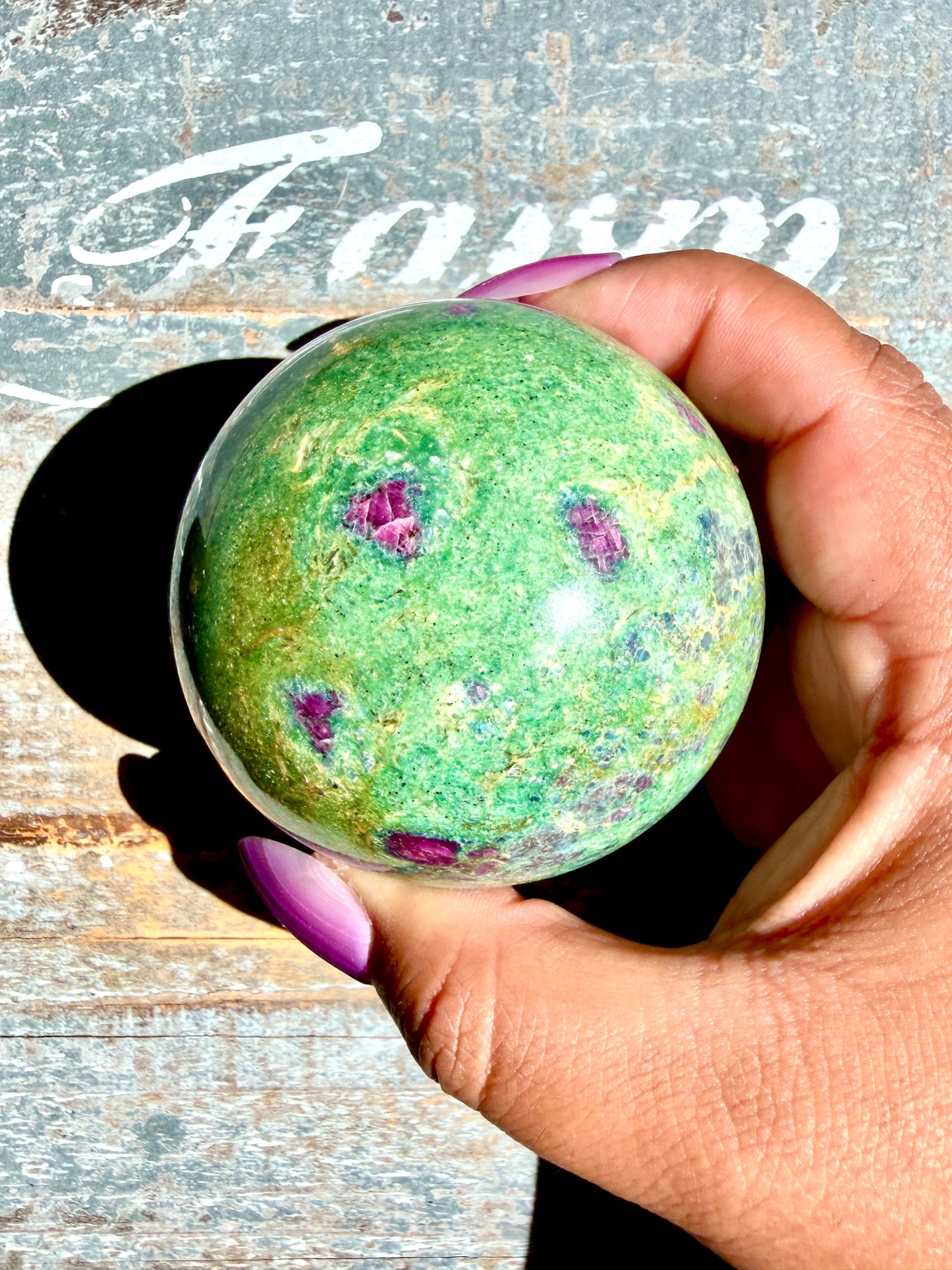 Gorgeous Ruby in Fuchsite Sphere | India | Opt 71
