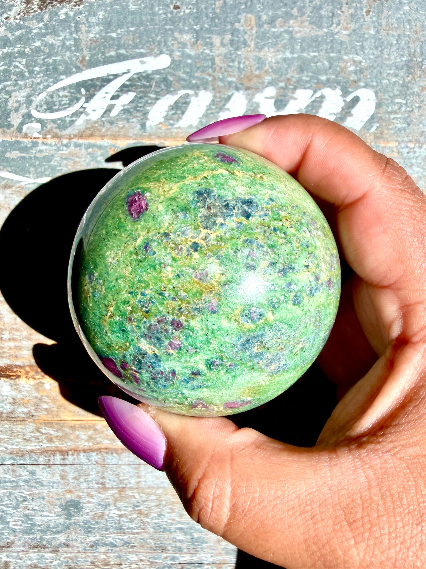 Gorgeous Ruby in Fuchsite Sphere | India | Opt 71