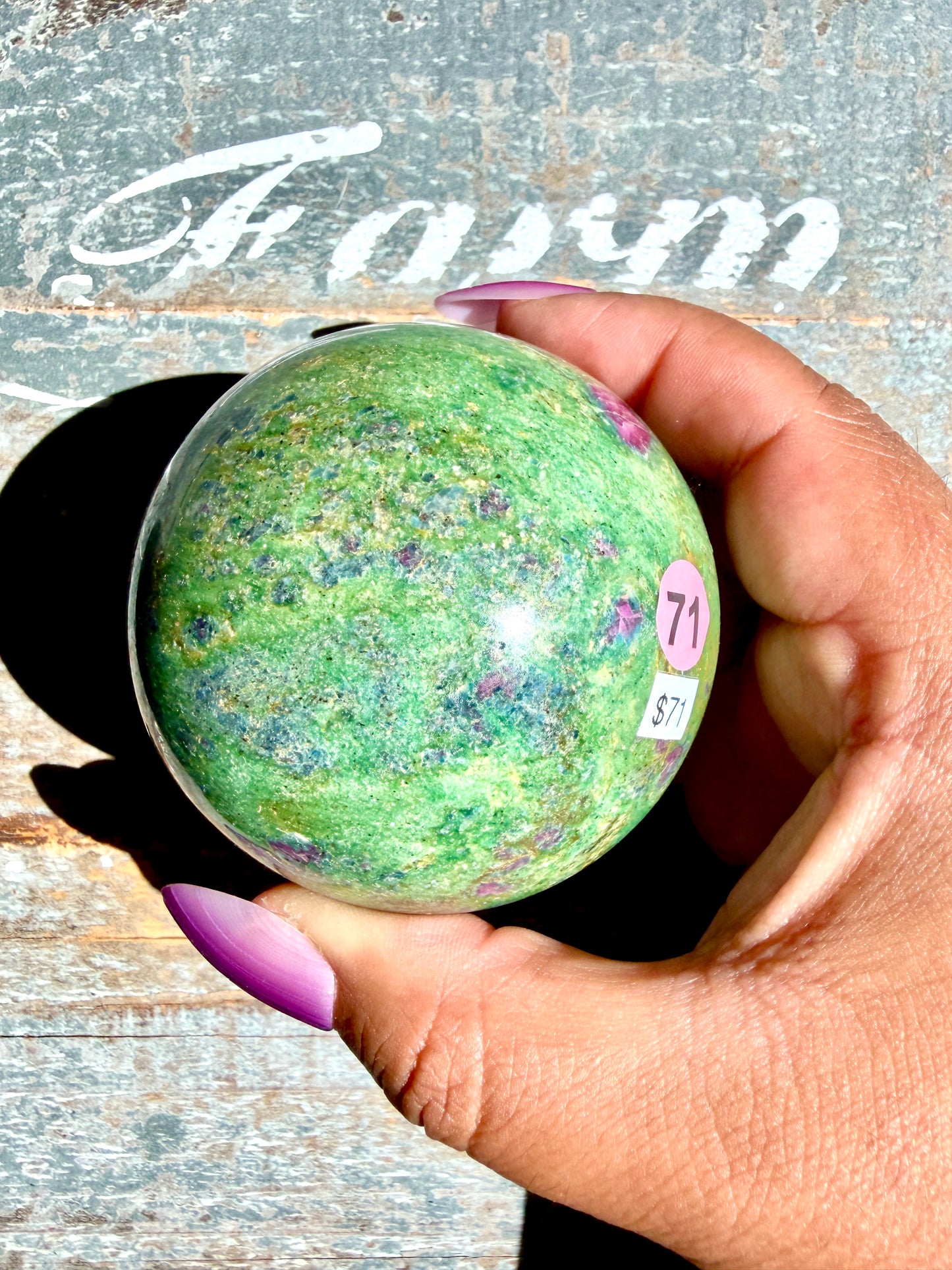 Gorgeous Ruby in Fuchsite Sphere | India | Opt 71