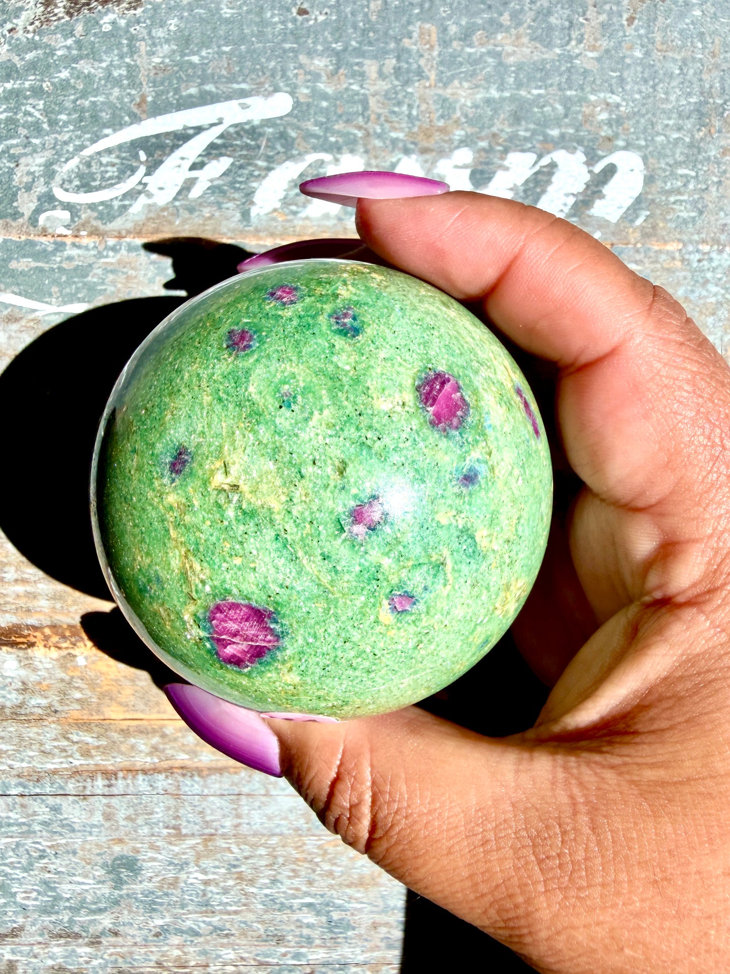 Gorgeous Ruby in Fuchsite Sphere | India | Opt 71