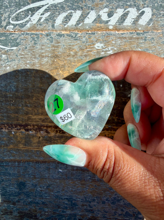 Gorgeous Durango Fluorite Heart | Mexico | Opt 27