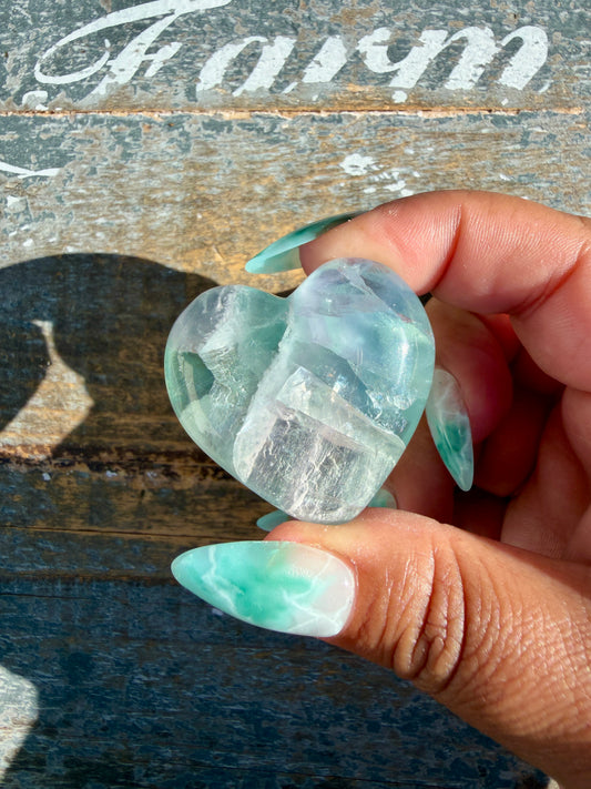 Gorgeous Durango Fluorite Heart | Mexico | Opt 27