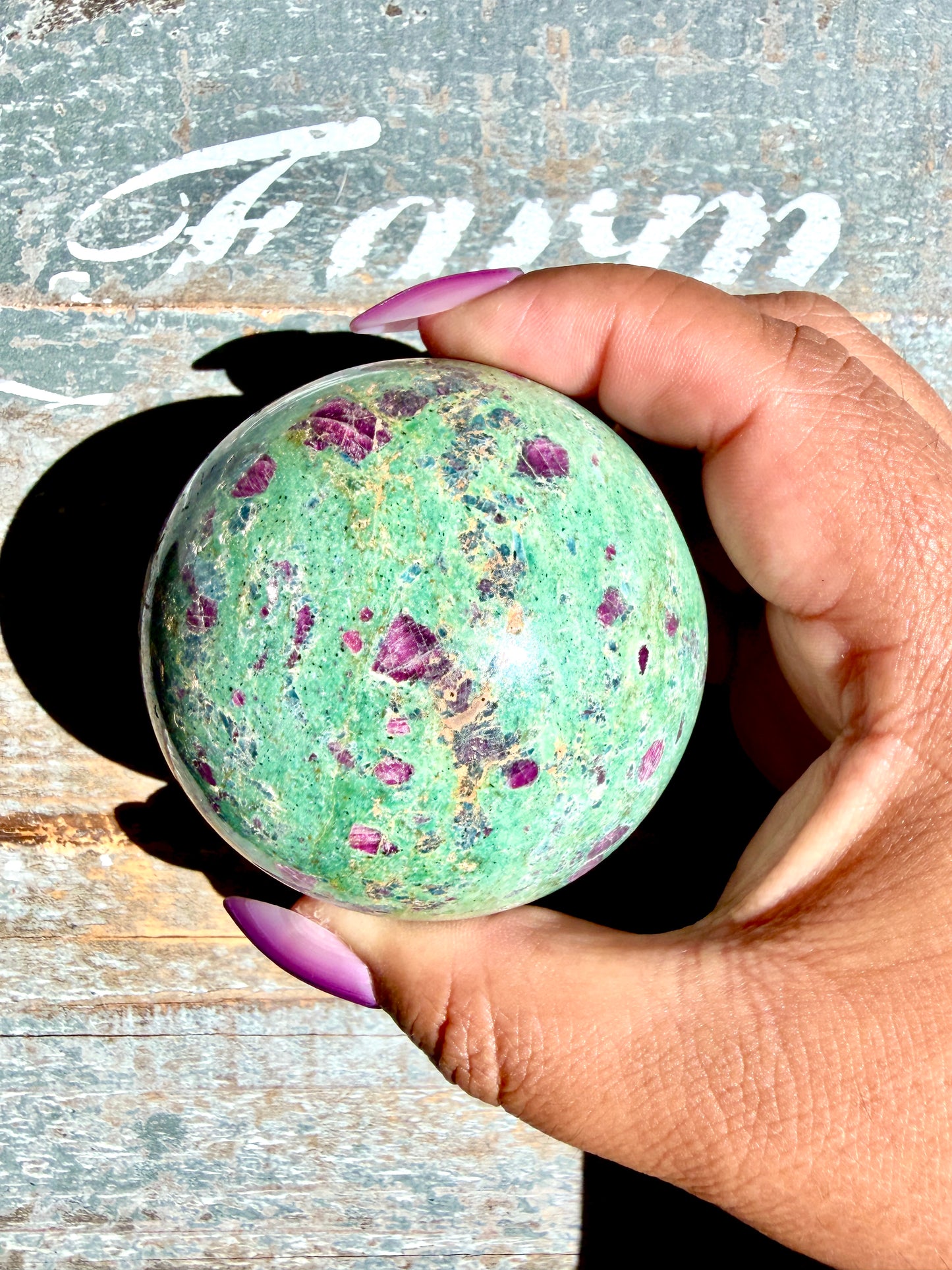 Gorgeous Ruby in Fuchsite Sphere | India | Opt 73