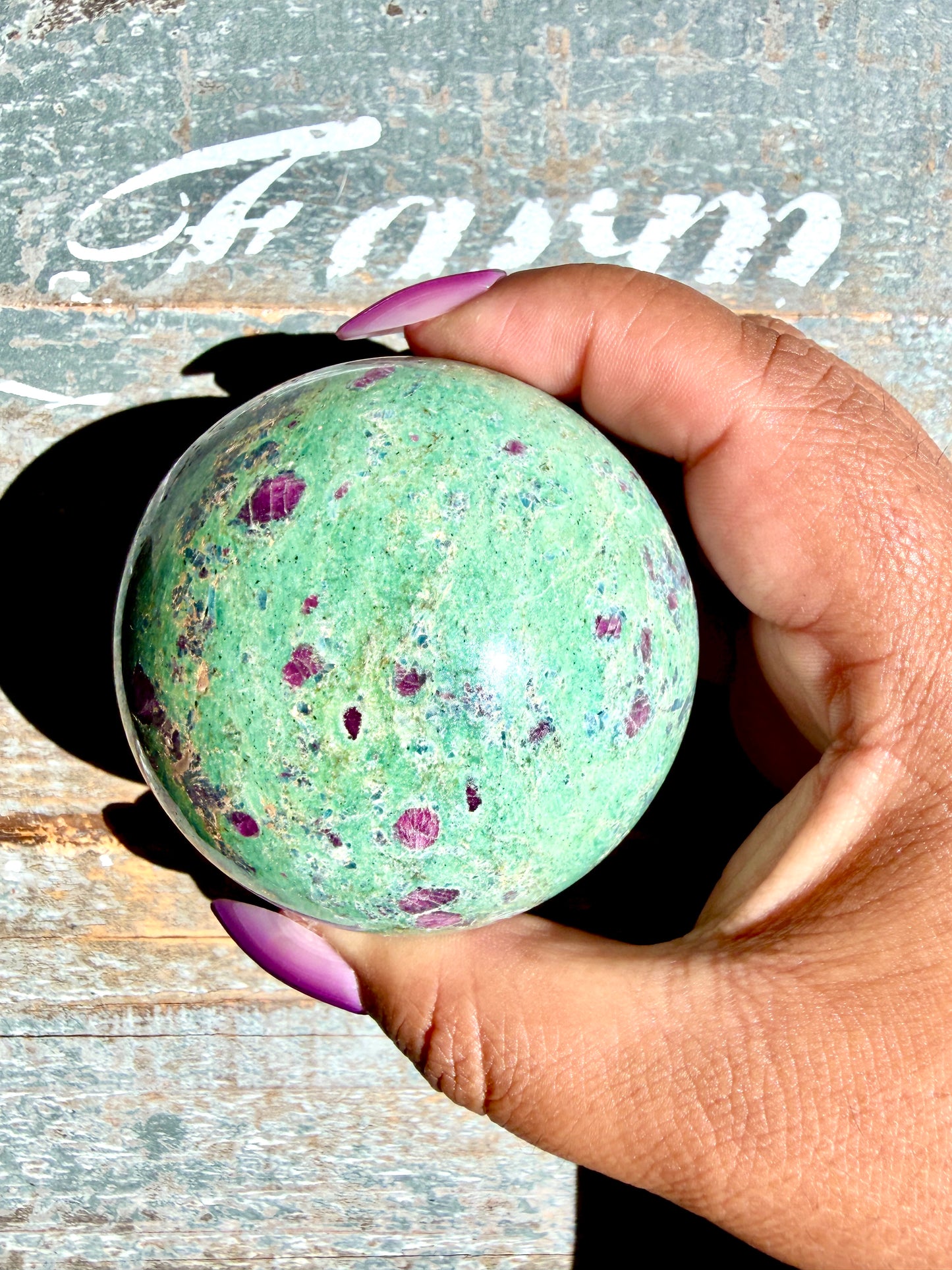Gorgeous Ruby in Fuchsite Sphere | India | Opt 73
