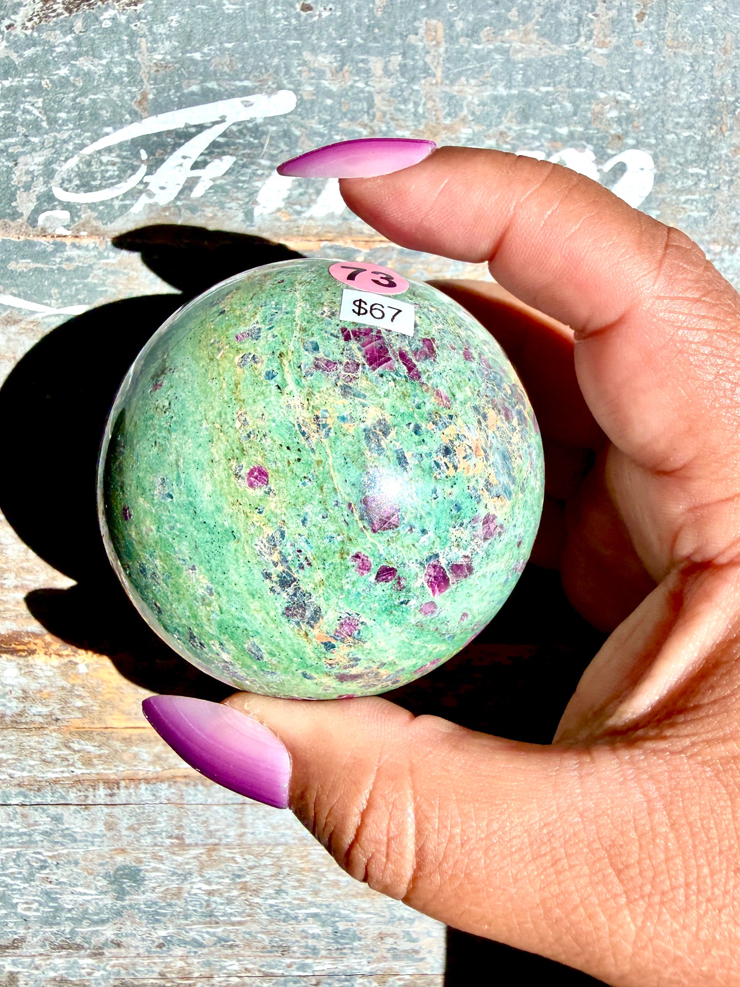 Gorgeous Ruby in Fuchsite Sphere | India | Opt 73