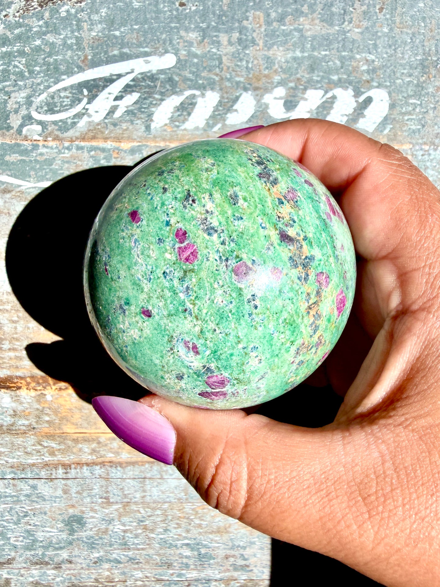 Gorgeous Ruby in Fuchsite Sphere | India | Opt 73