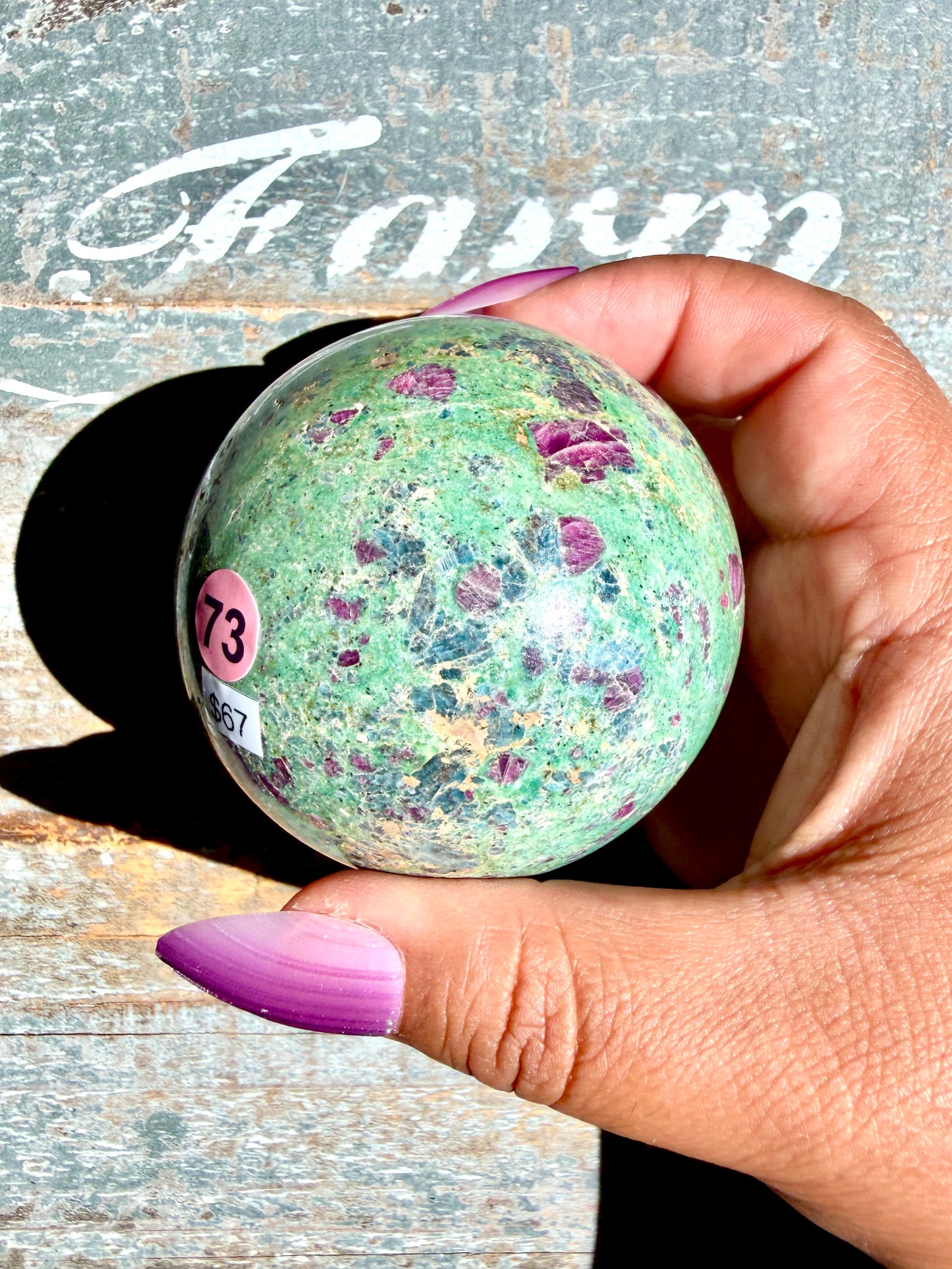 Gorgeous Ruby in Fuchsite Sphere | India | Opt 73