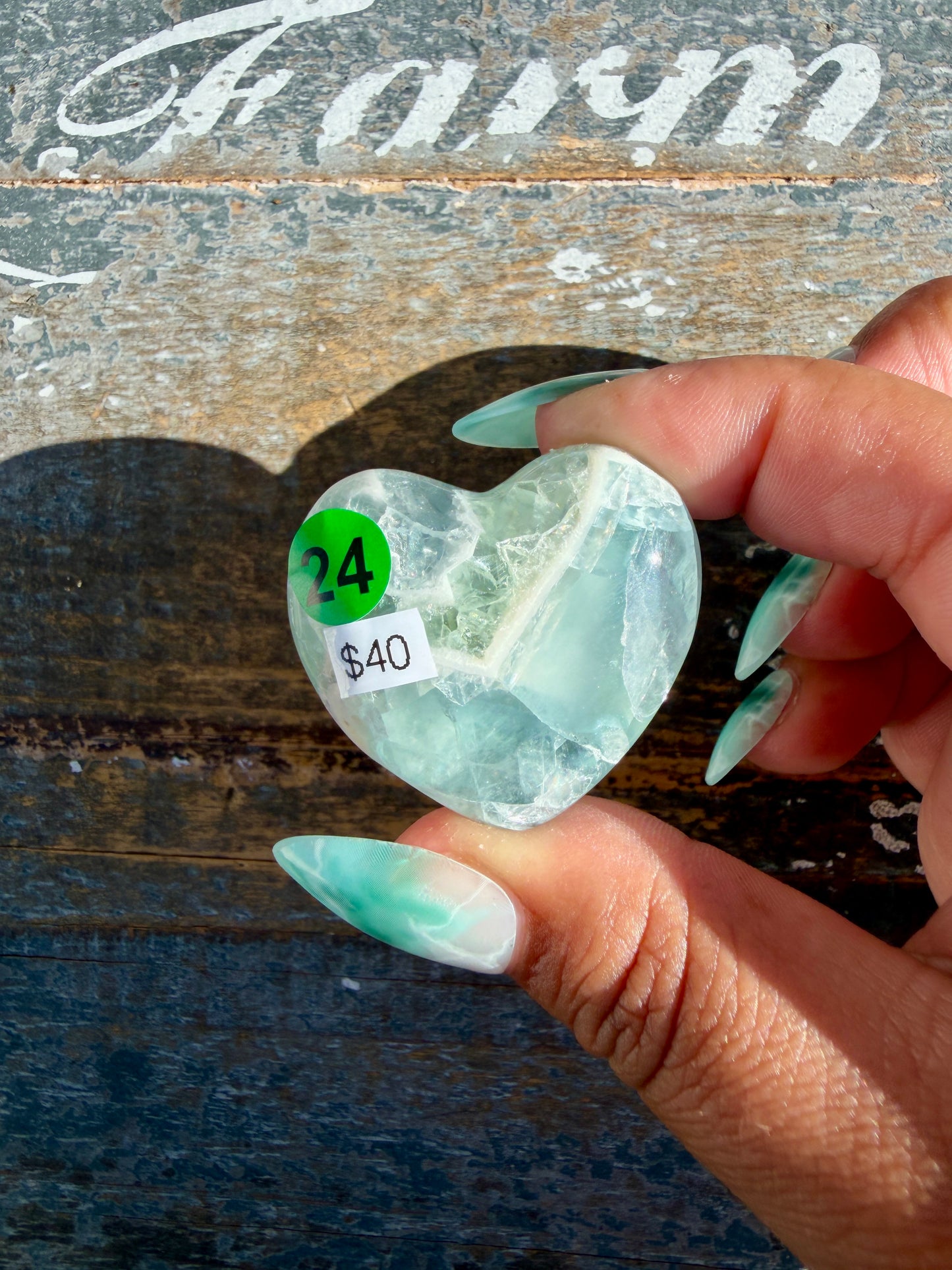 Gorgeous Durango Fluorite Heart | Mexico | Opt 24