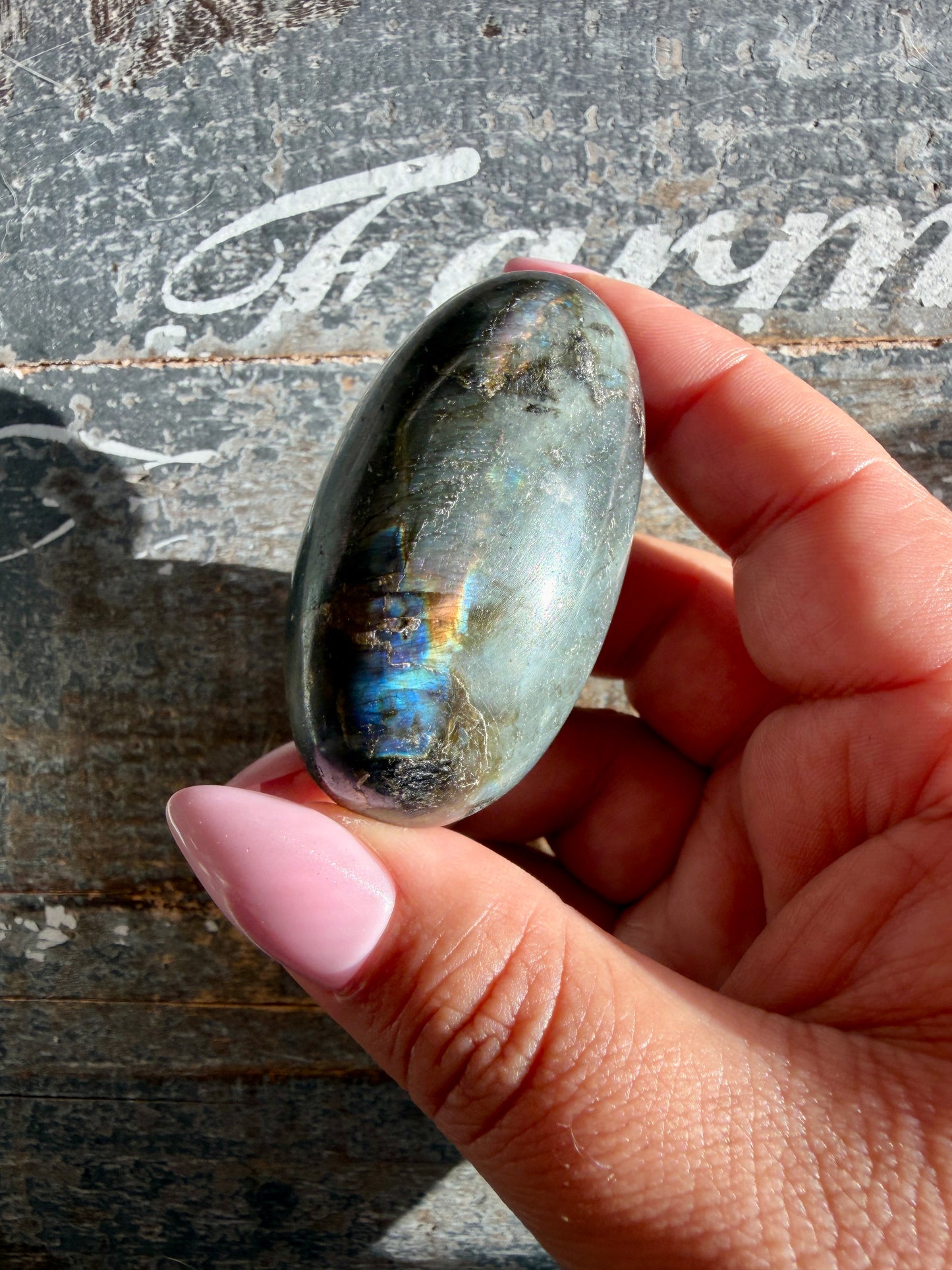 Gorgeous Flashy Labradorite Lingam | Madagascar | Opt C