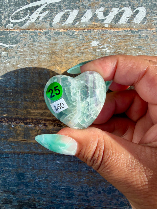 Gorgeous Durango Fluorite Heart | Mexico | Opt 25