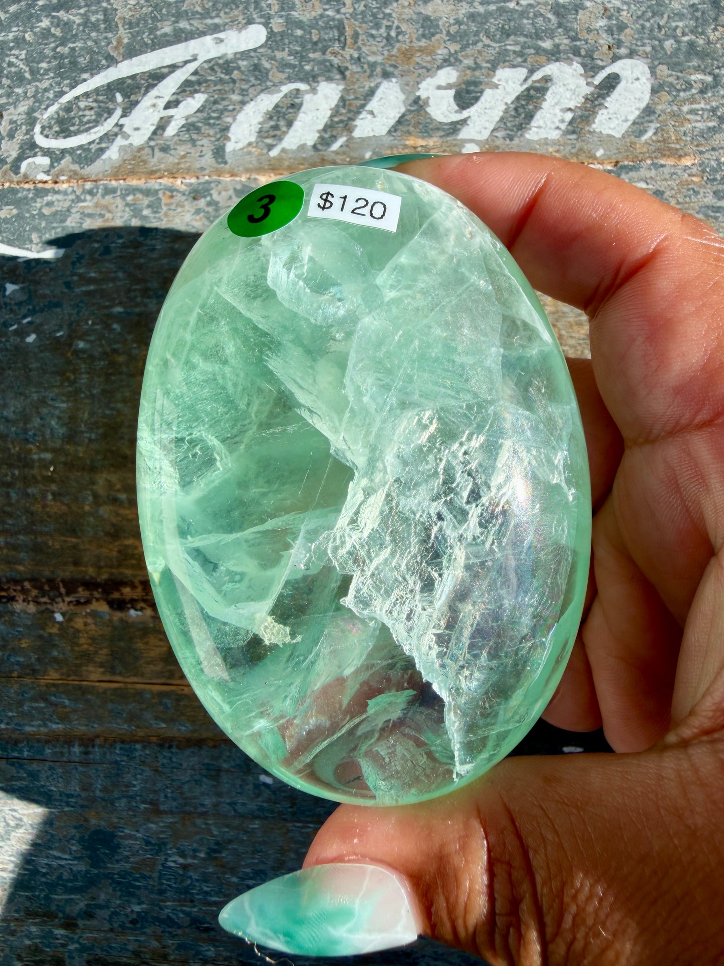 Gorgeous Durango Fluorite Palm Stone | Mexico | Opt 3