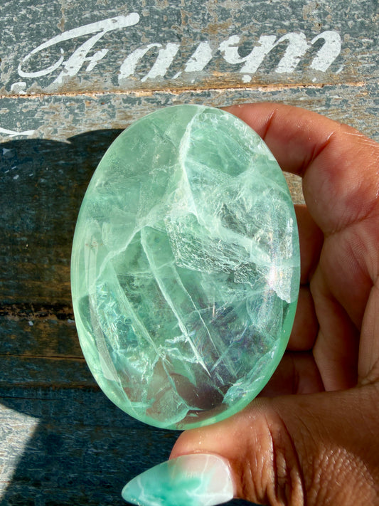 Gorgeous Durango Fluorite Palm Stone | Mexico | Opt 3