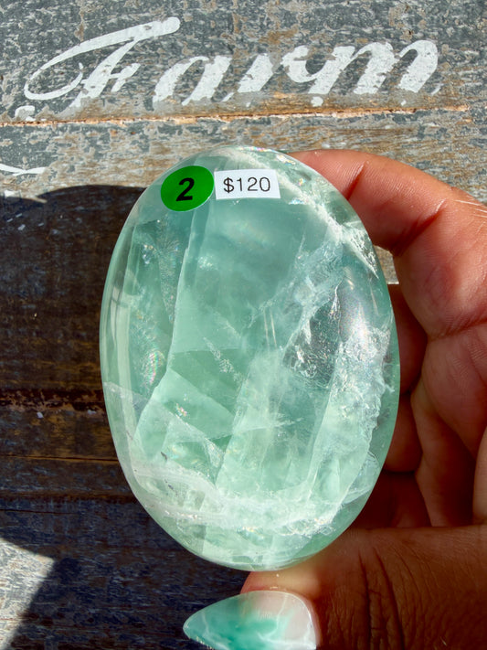Gorgeous Durango Fluorite Palm Stone | Mexico | Opt 2