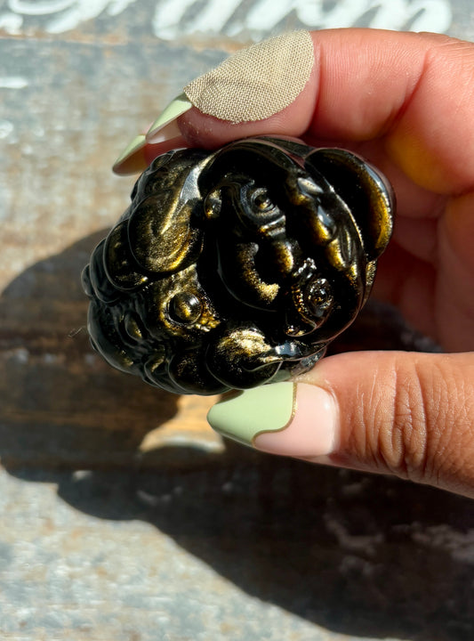 Gold Sheen Obsidian Money Toad | Opt A