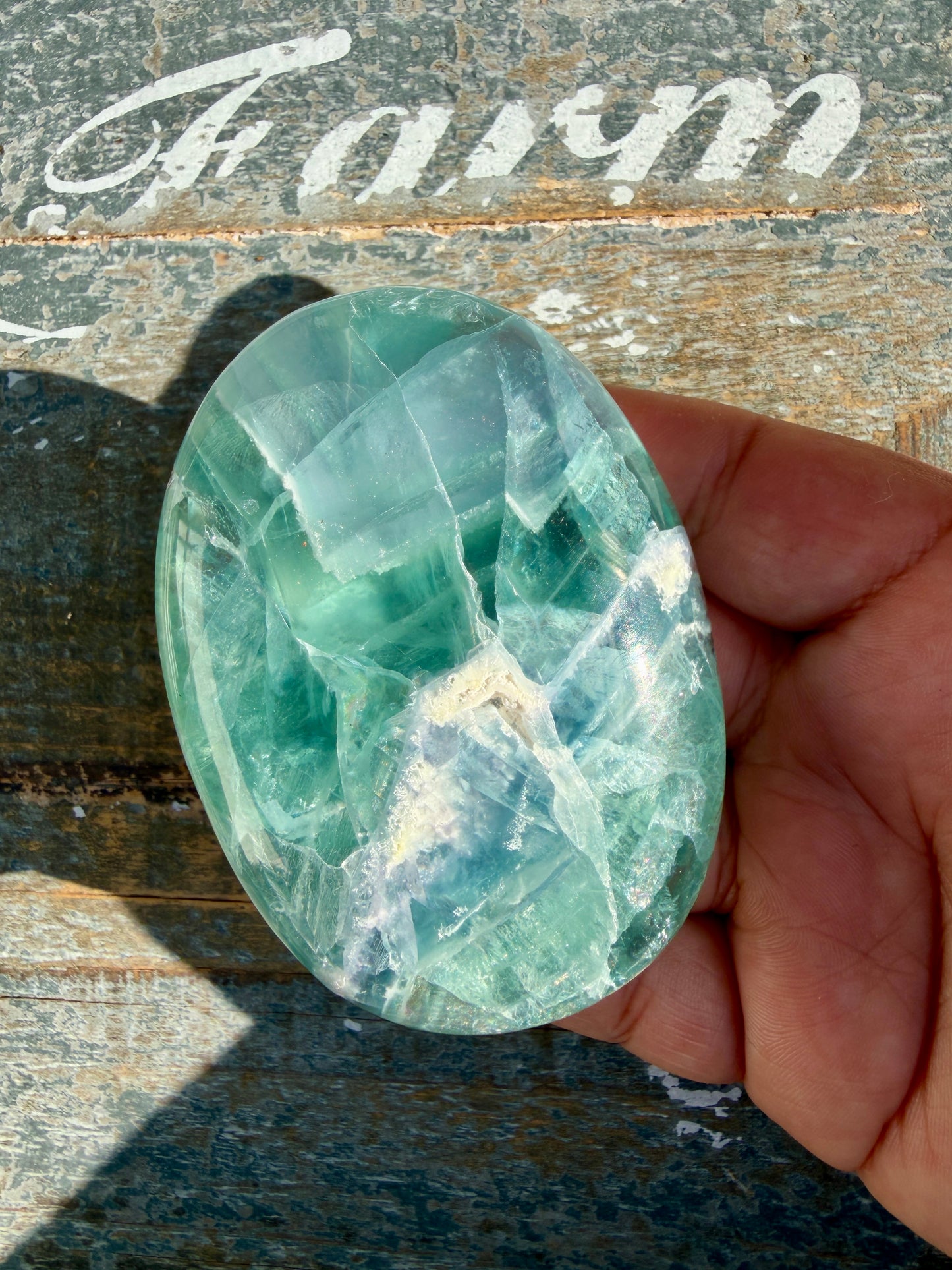Gorgeous Durango Fluorite Palm Stone | Mexico | Opt 11