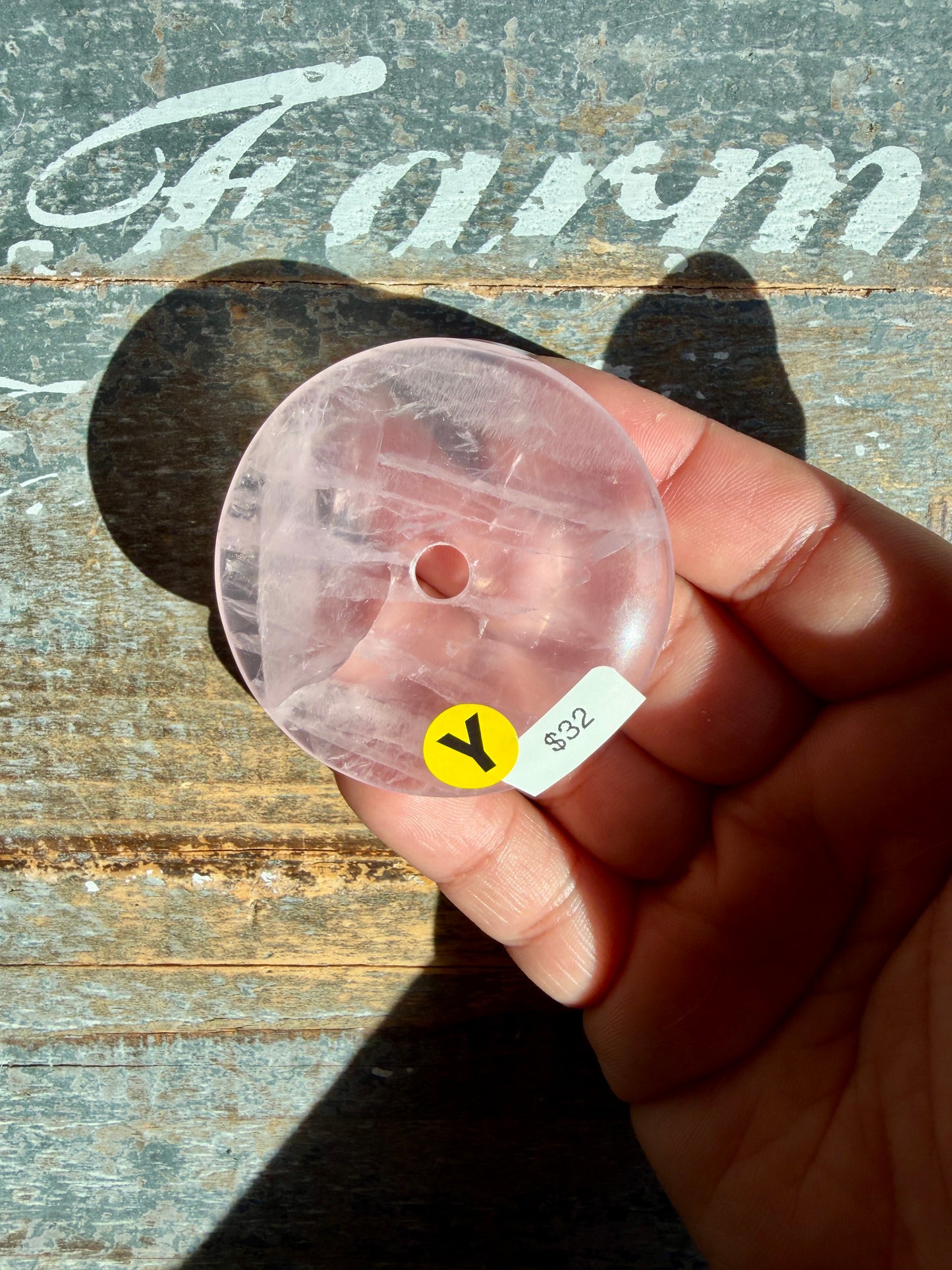 Rose Quartz Donut Pendant | Opt Y