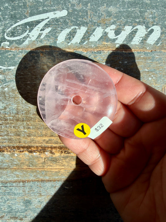 Rose Quartz Donut Pendant | Opt Y