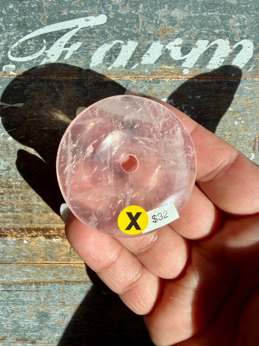 Rose Quartz Donut Pendant | Opt X
