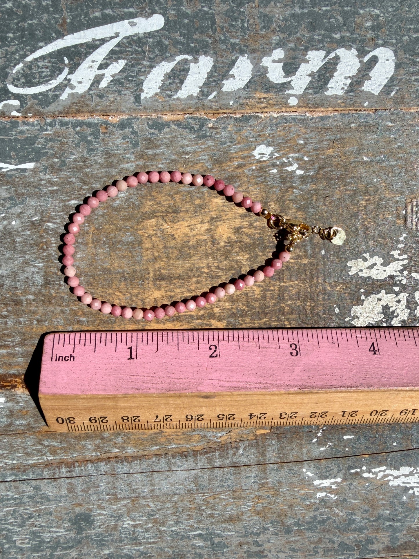 Micro Faceted Pink Petrified Wood Beaded BRACELET | 1-2 mm | Adjustable up to 8"