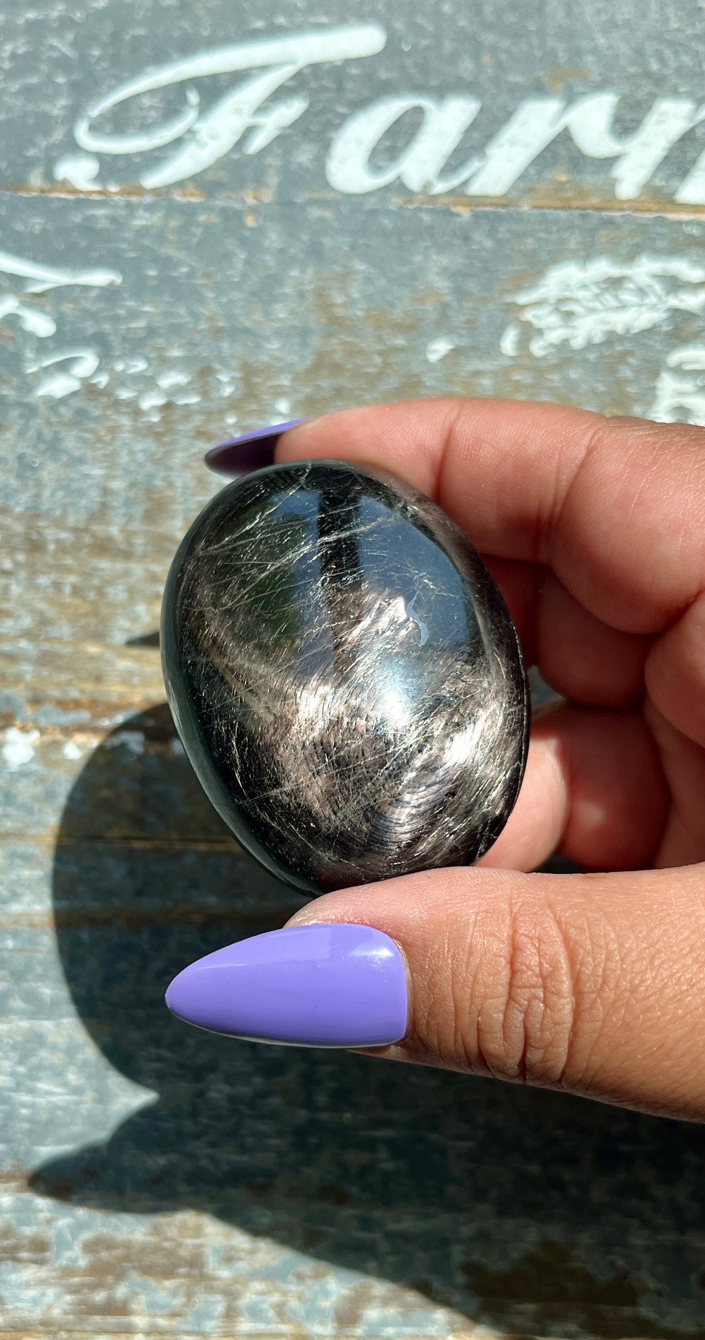 Gorgeous Flashy Hypersthene Palm Stone from India | HP6