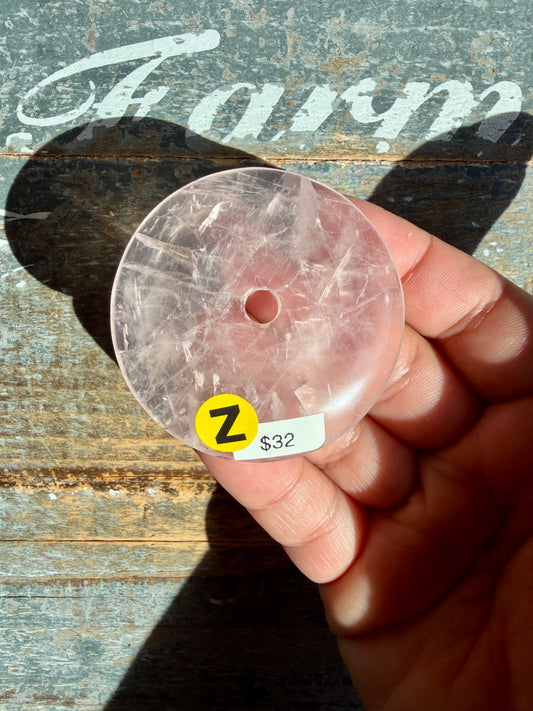 Rose Quartz Donut Pendant | Opt Z