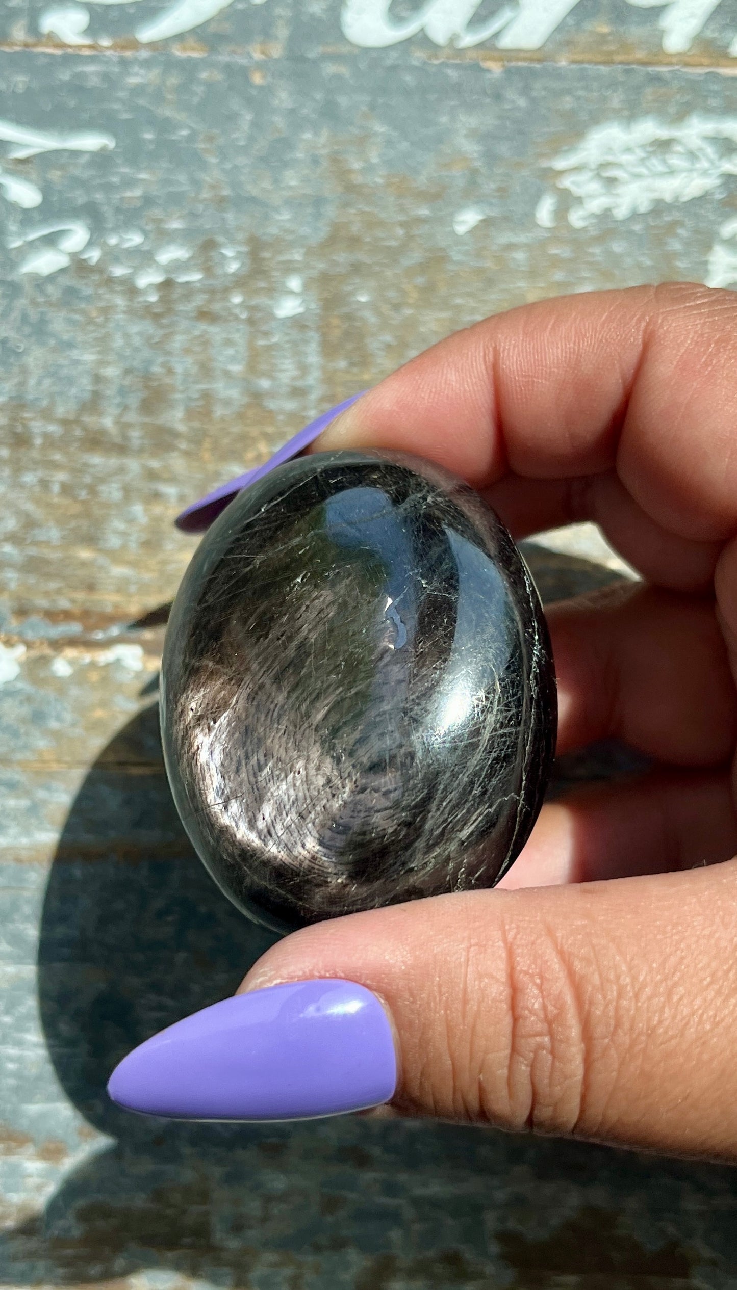 Gorgeous Flashy Hypersthene Palm Stone from India | HP6